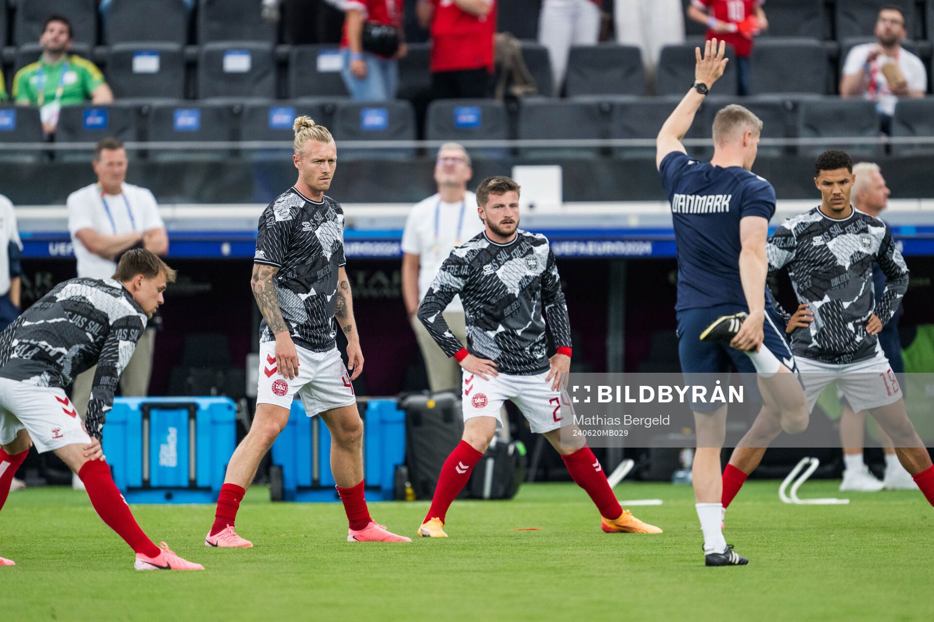Simon Kjær and Anders Dreyer of Denmark