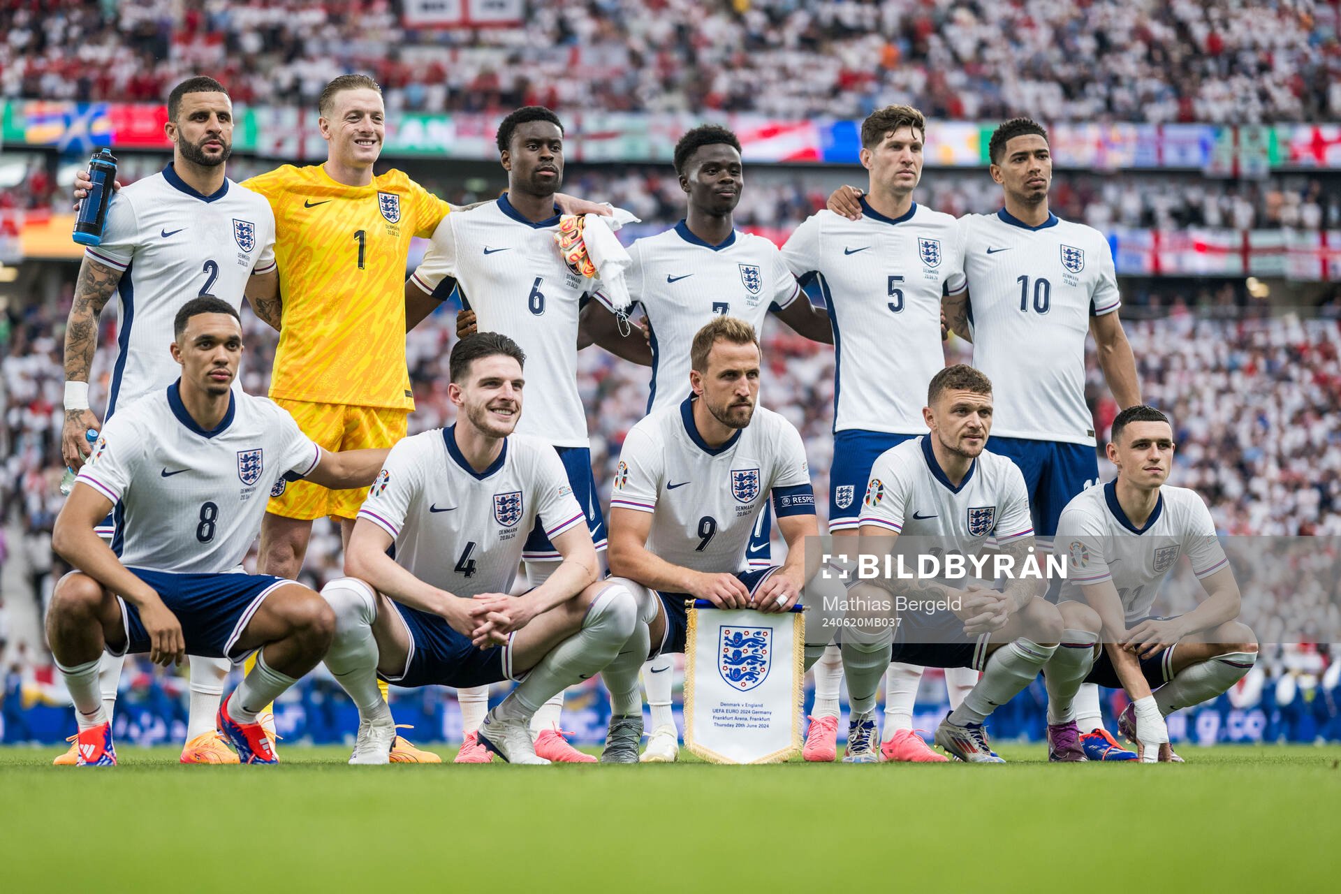 The starting eleven of England
