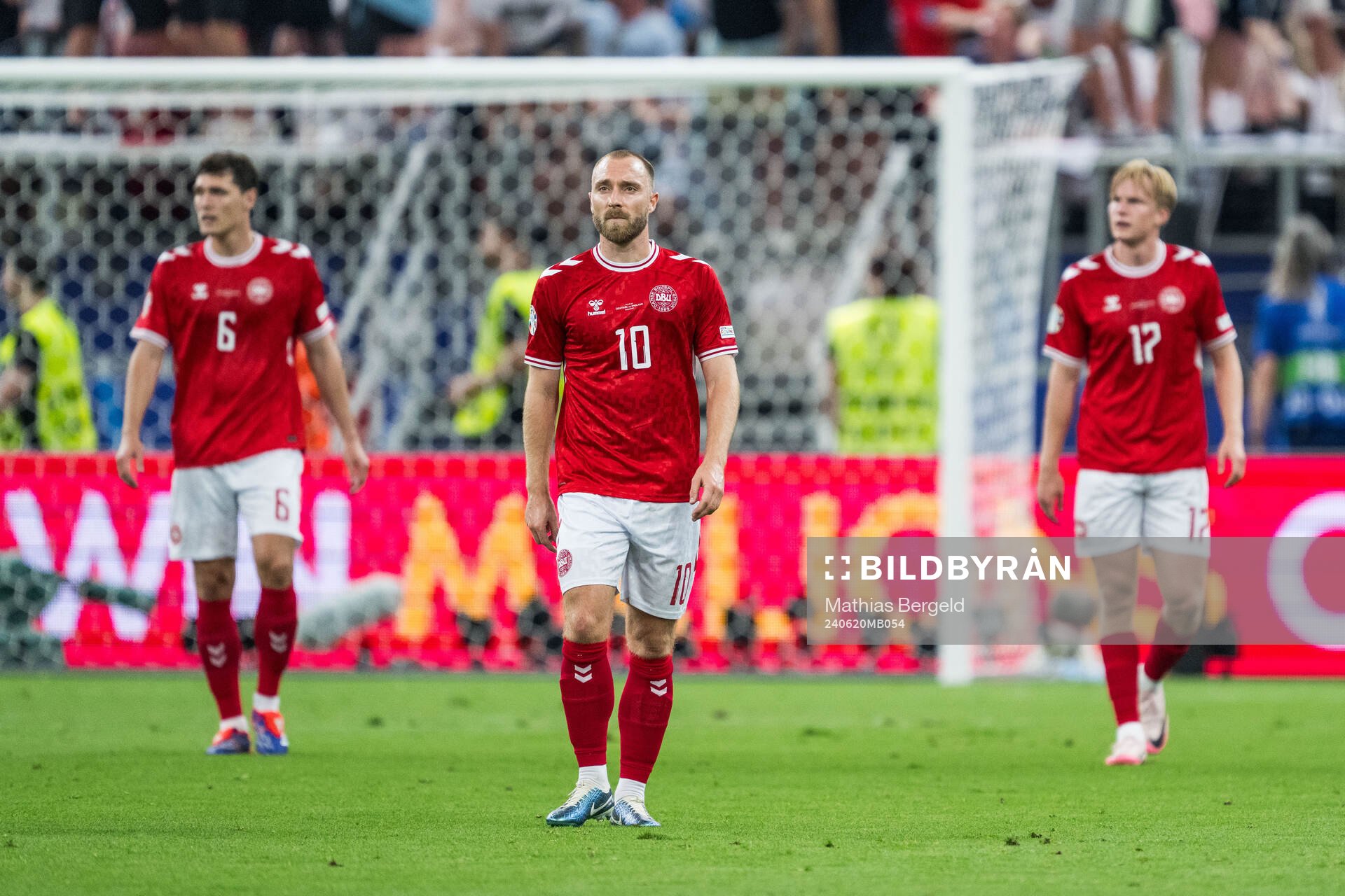 Christian Eriksen of Denmark looks dejected