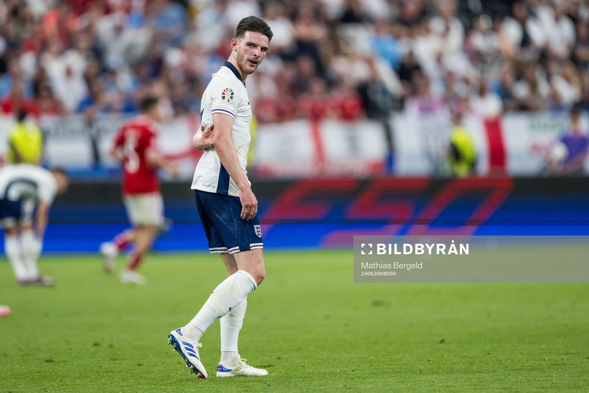 Declan Rice of England looks dejected