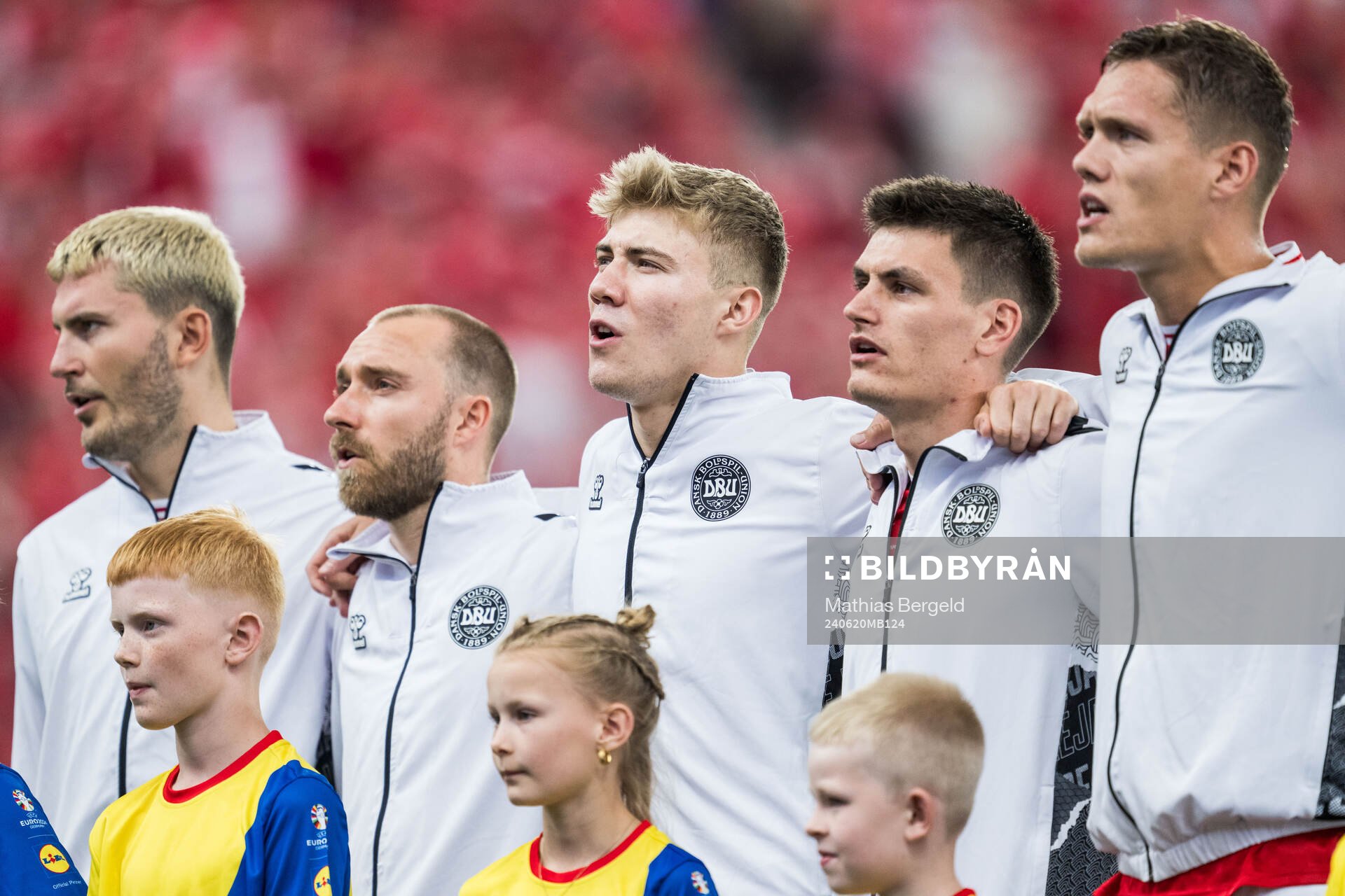 Jonas Wind, Christian Eriksen, Rasmus Højlund, Joakim