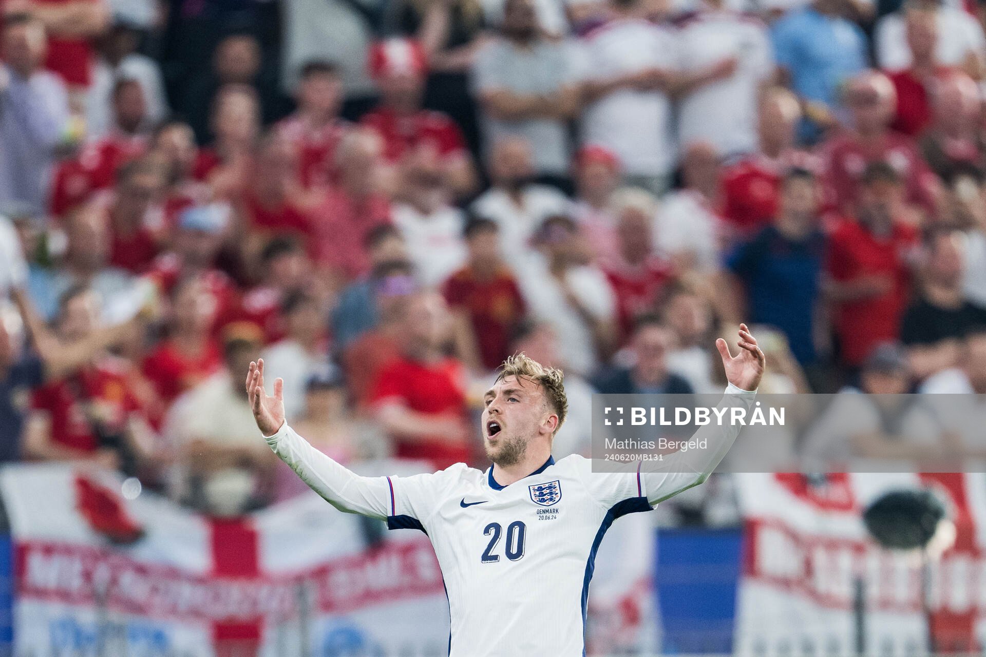 Jarrod Bowen of England reacts