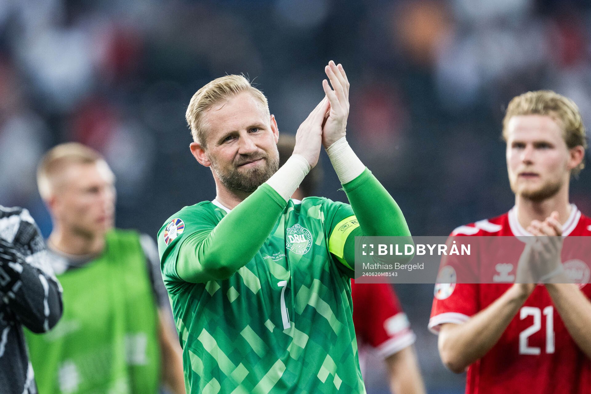 Goalkeeper Kasper Schmeichel of Denmark