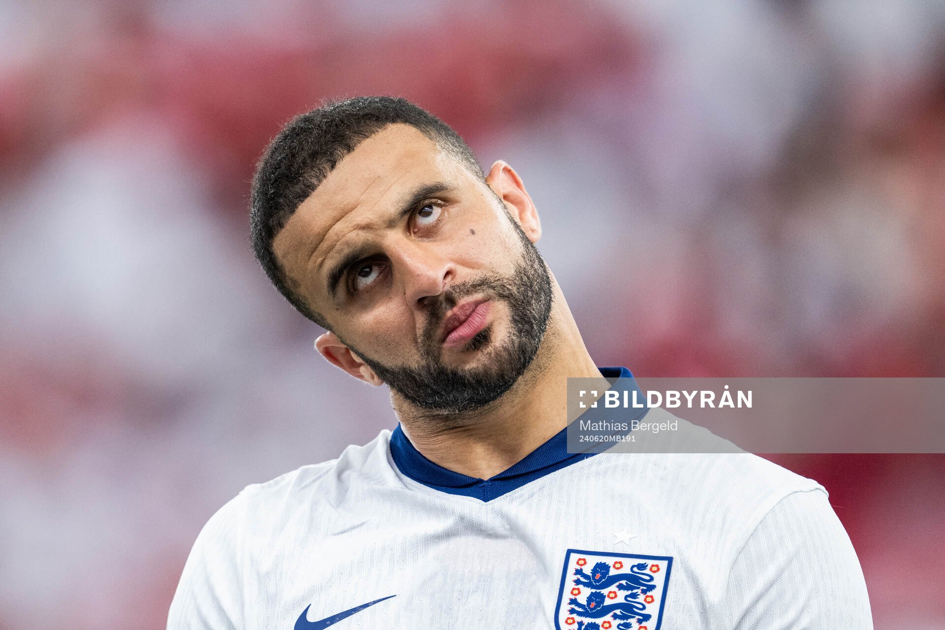 Kyle Walker of England during line-up ahead of the UEFA Euro 2024 Football Championship match between Denmark and England on June 20, 2024 in Frankfurt. 