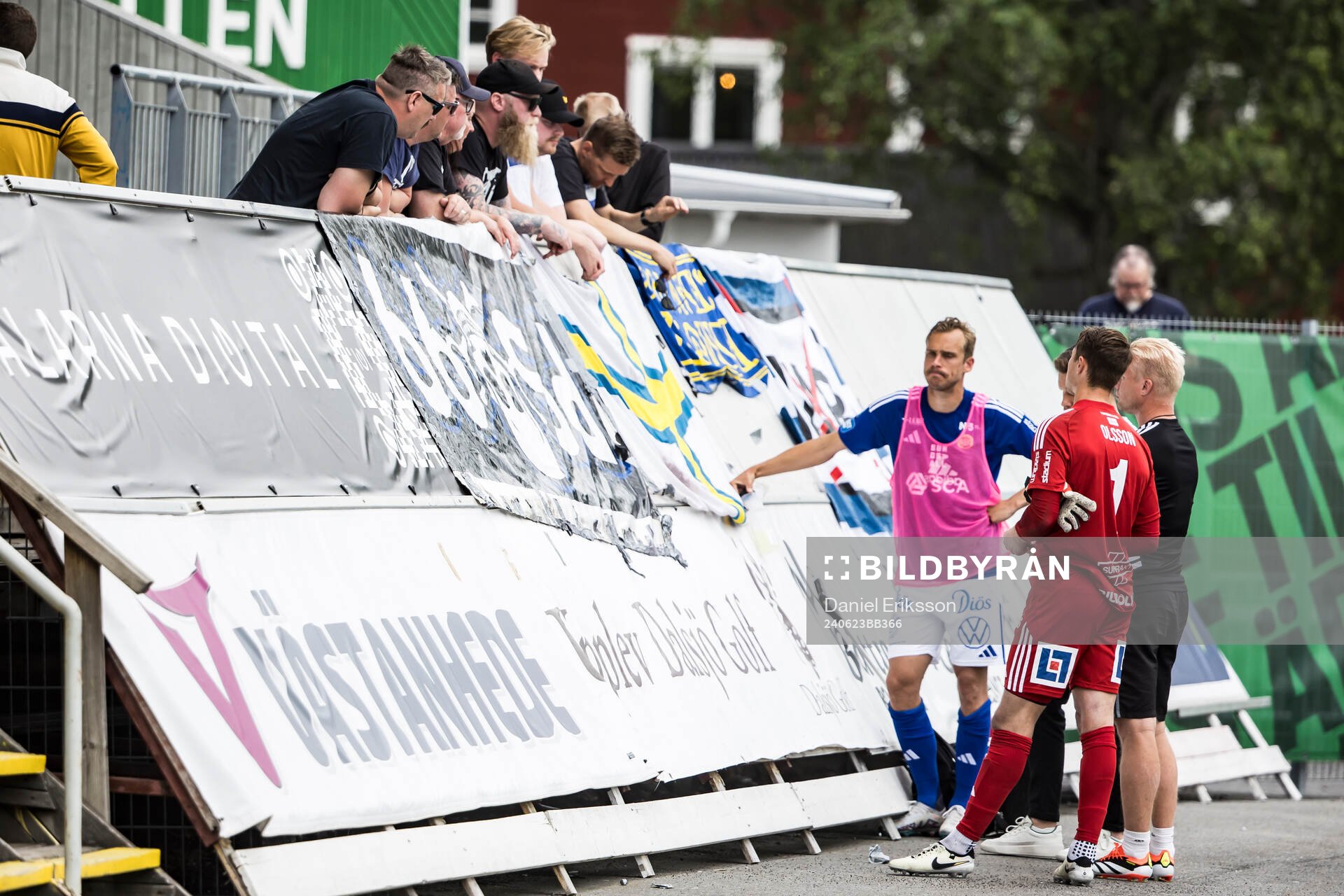 GIF Sundsvalls Pontus Engblom och målvakt Jonas Olsson och