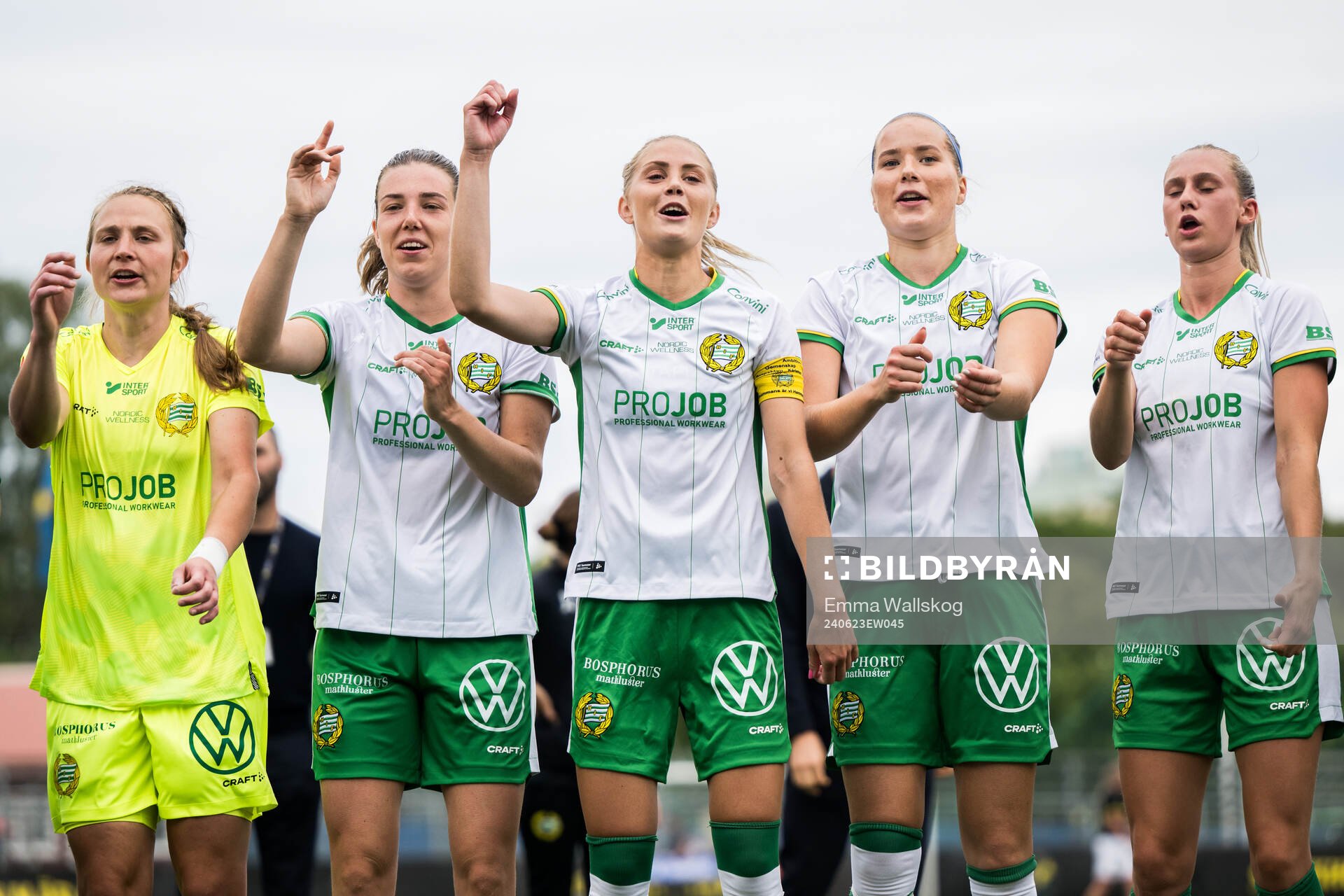 Hammarbys målvakt Anna Tamminen, Emma Westin, Alice