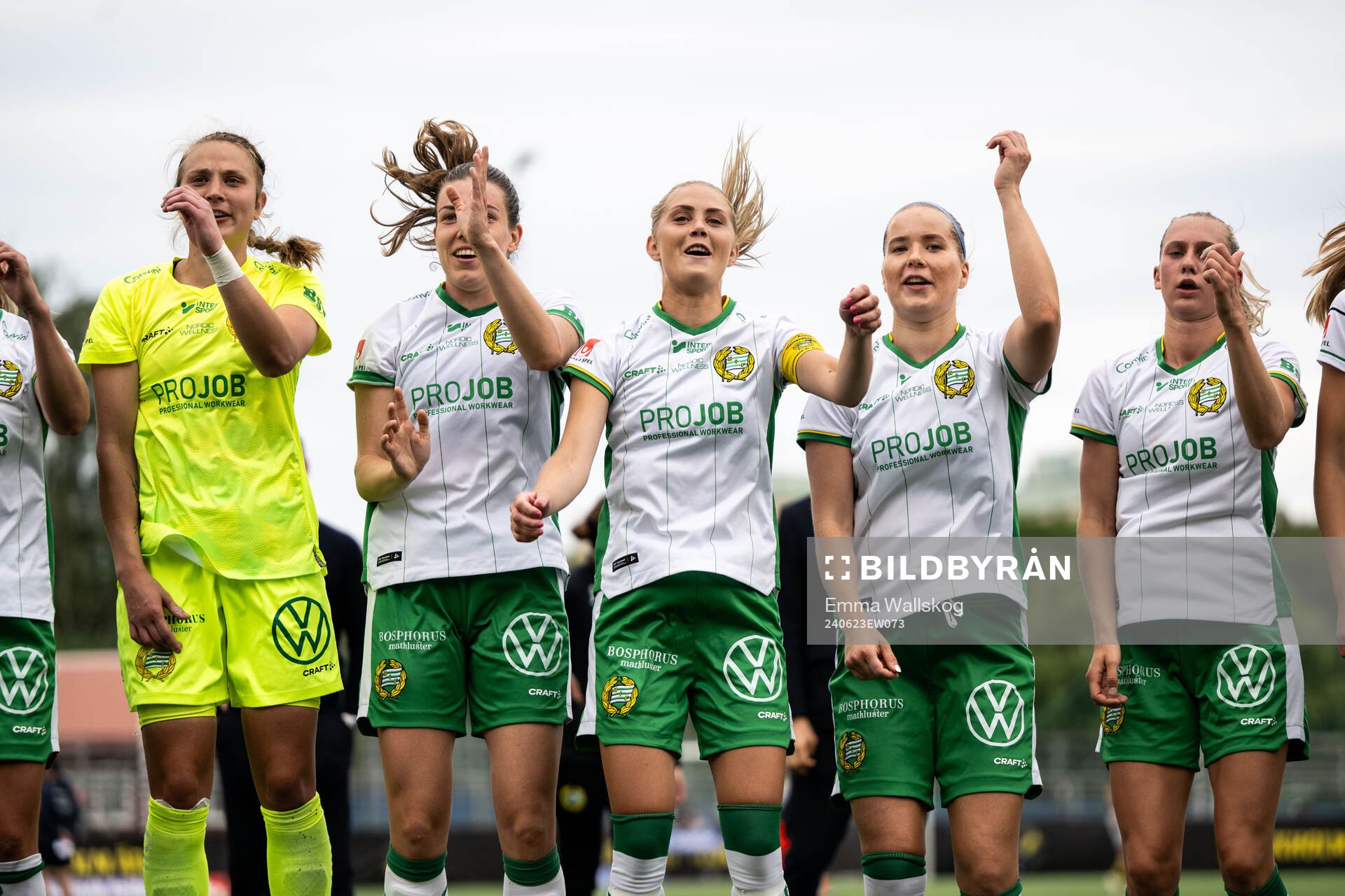 Hammarbys målvakt Anna Tamminen, Emma Westin, Alice