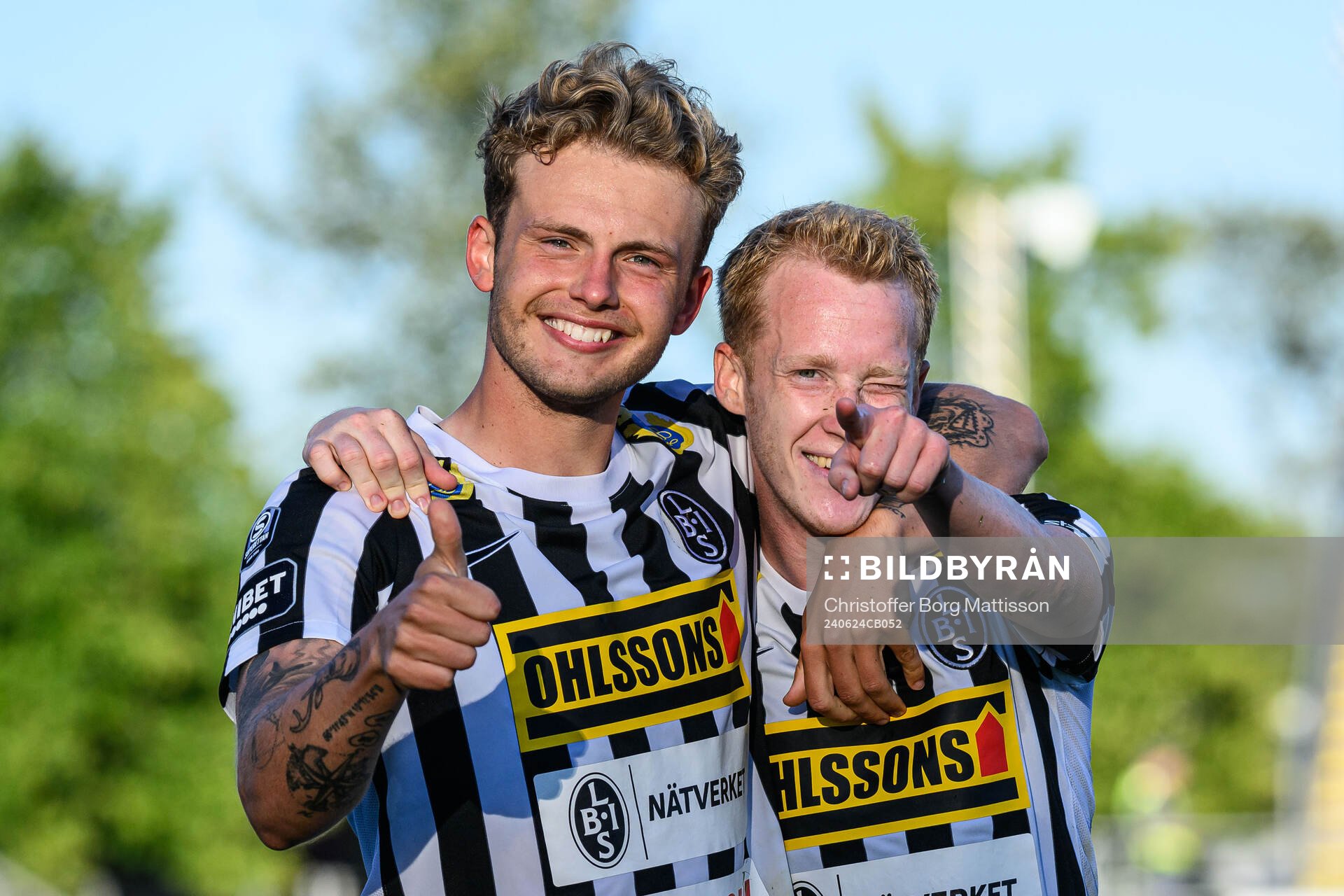 Landskronas Frederik Ihler och David Edvardsson jublar