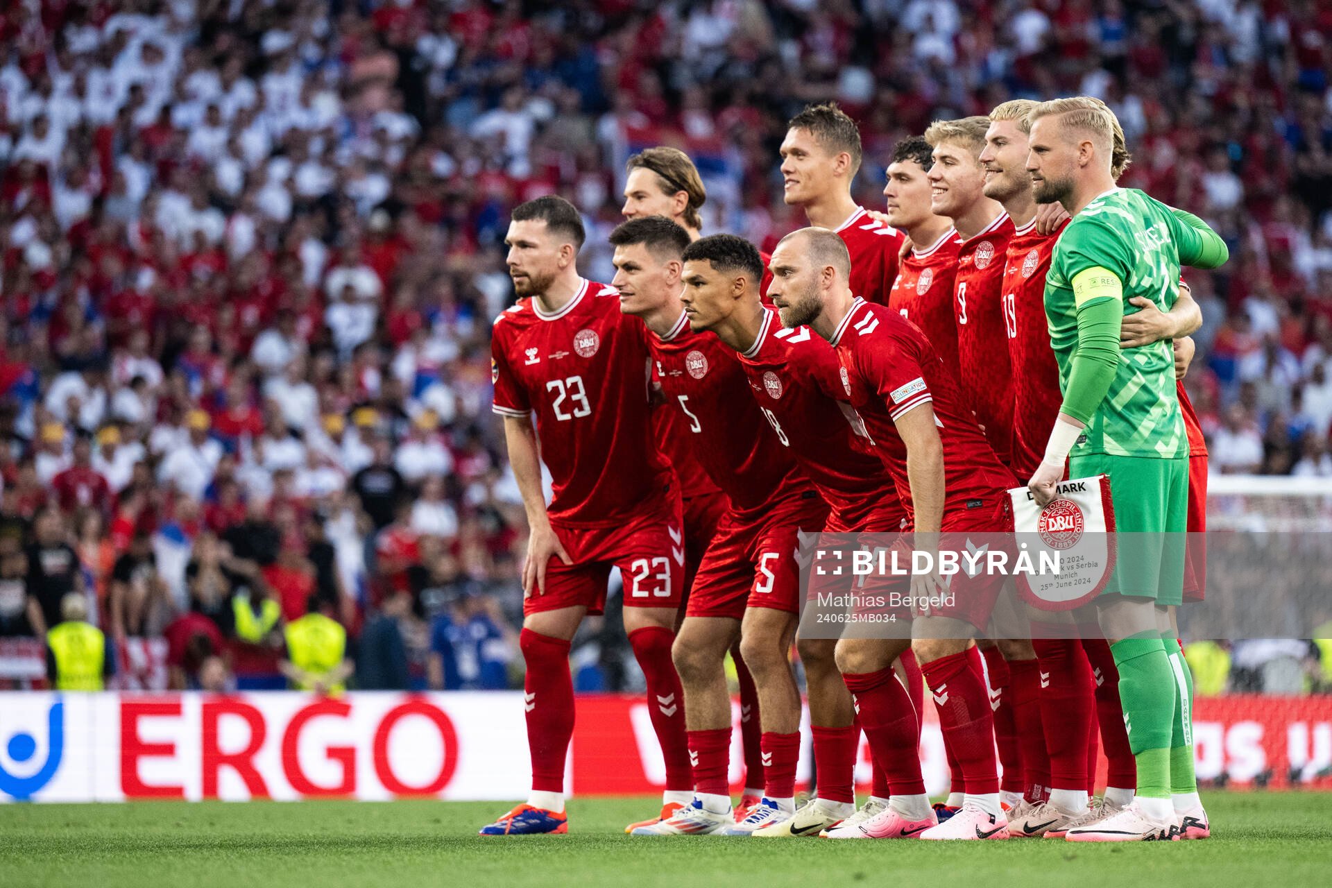 The starting eleven of Denmark