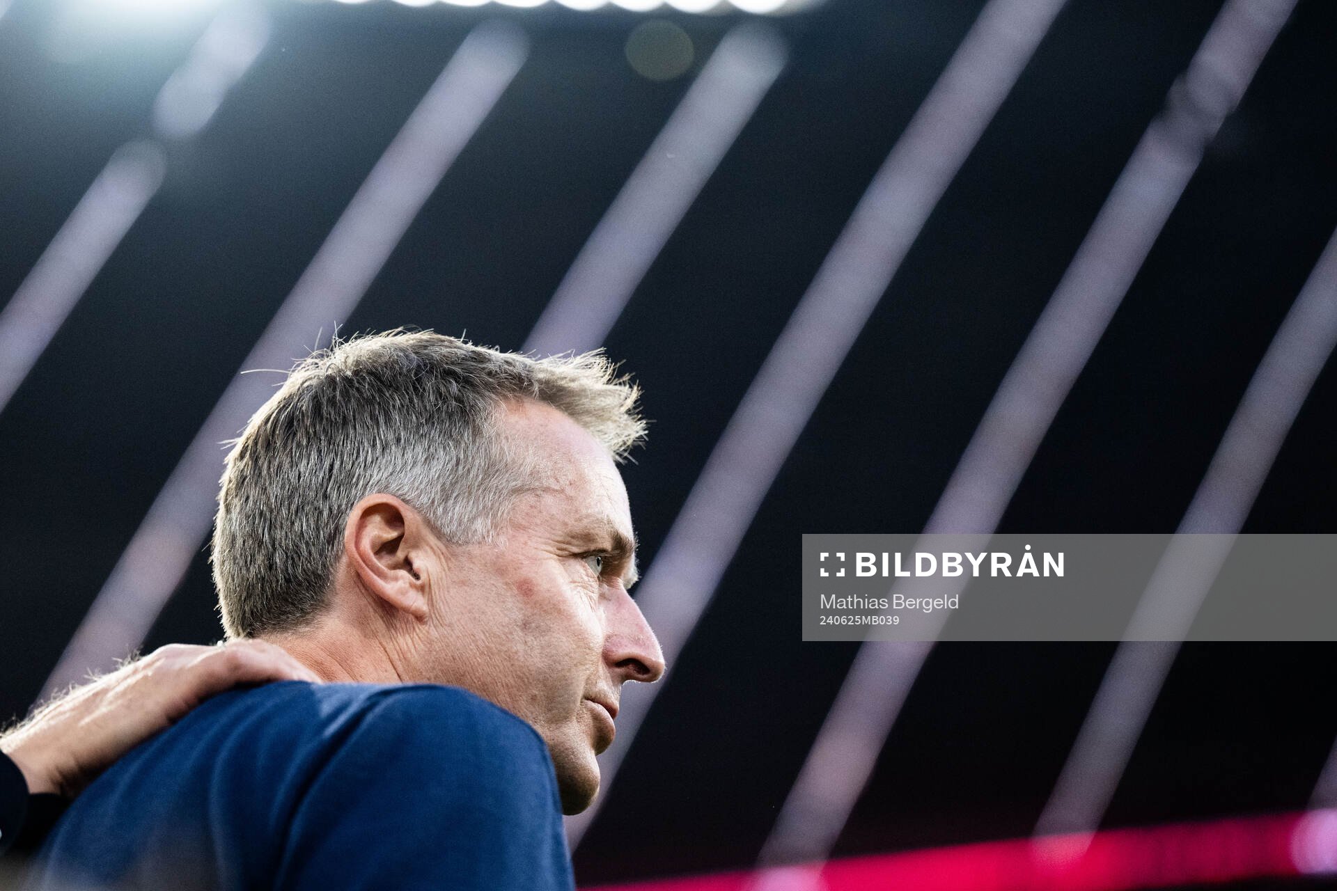 Head coach Kasper Hjulmand of Denmark ahead of the UEFA Euro 2024 Football Championship match between Denmark and Serbia on June 25, 2024 in Munich.