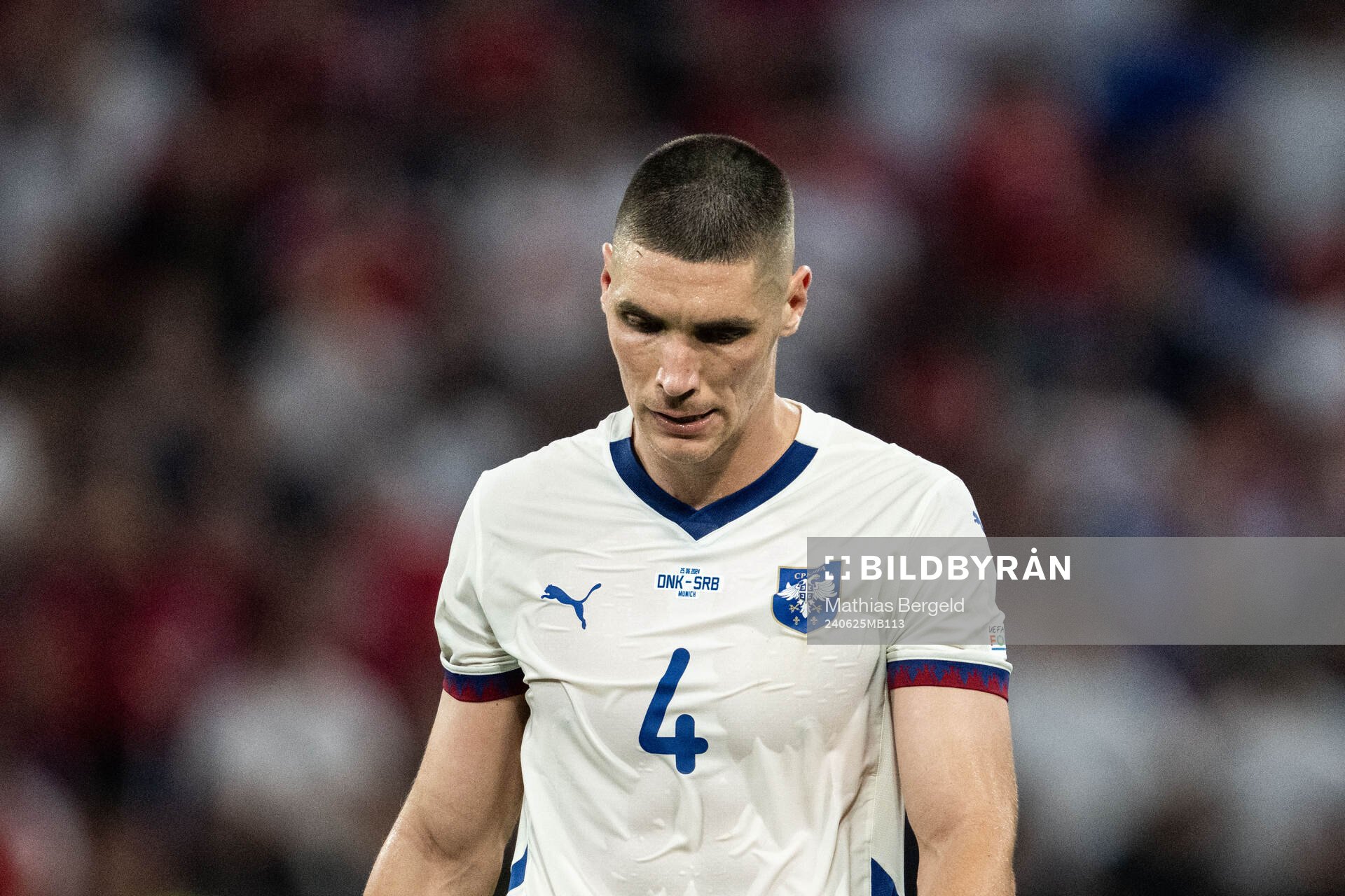 Nikola Milenkovic of Serbia looks dejected