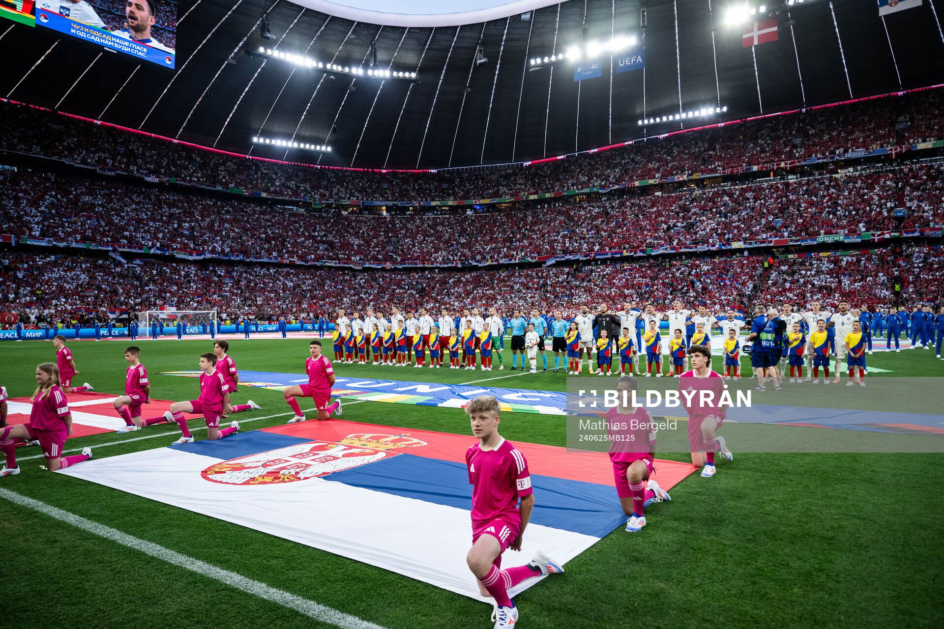 Players of Denmark and of Serbia