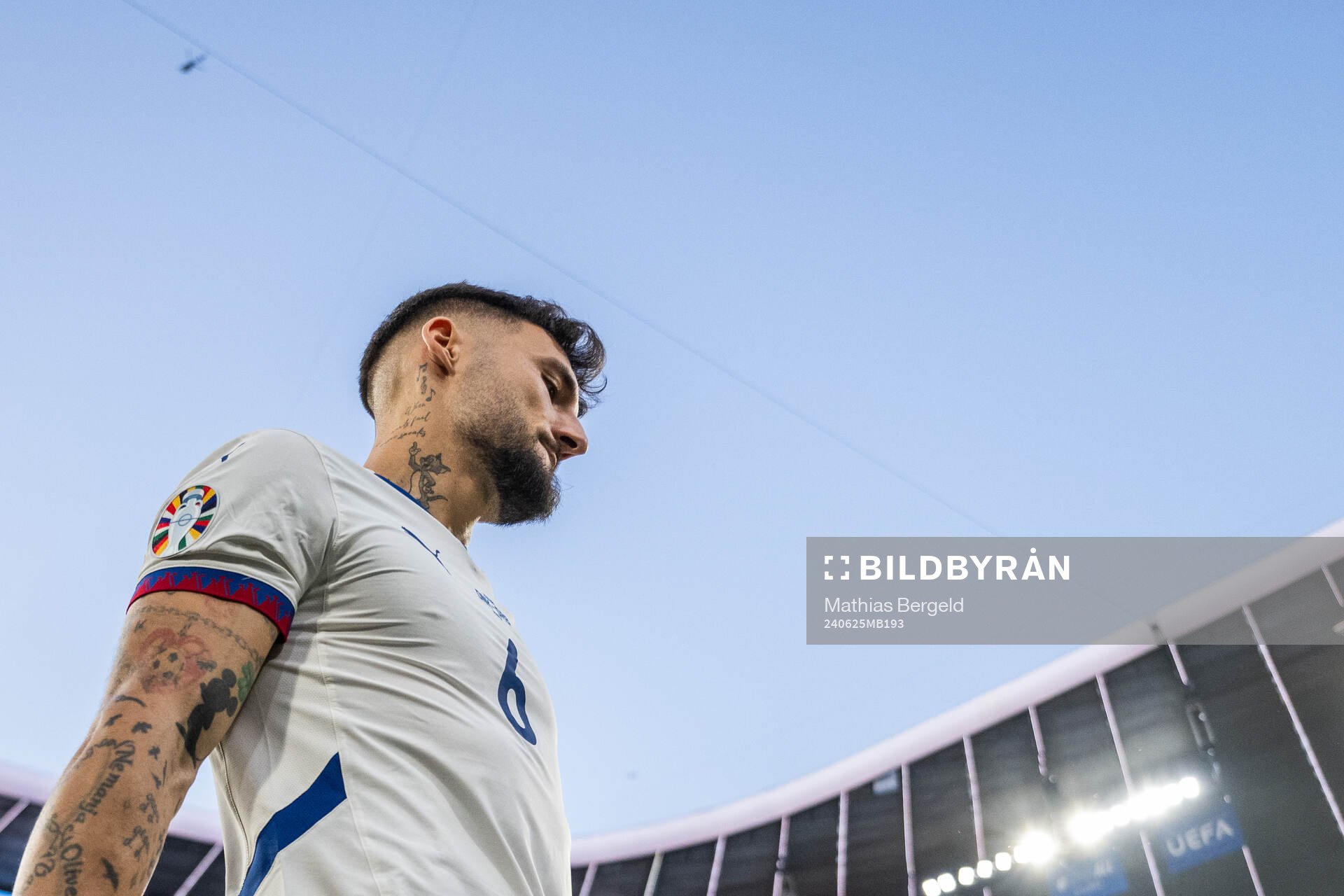 Nemanja Gudelj of Serbia enters the pitch