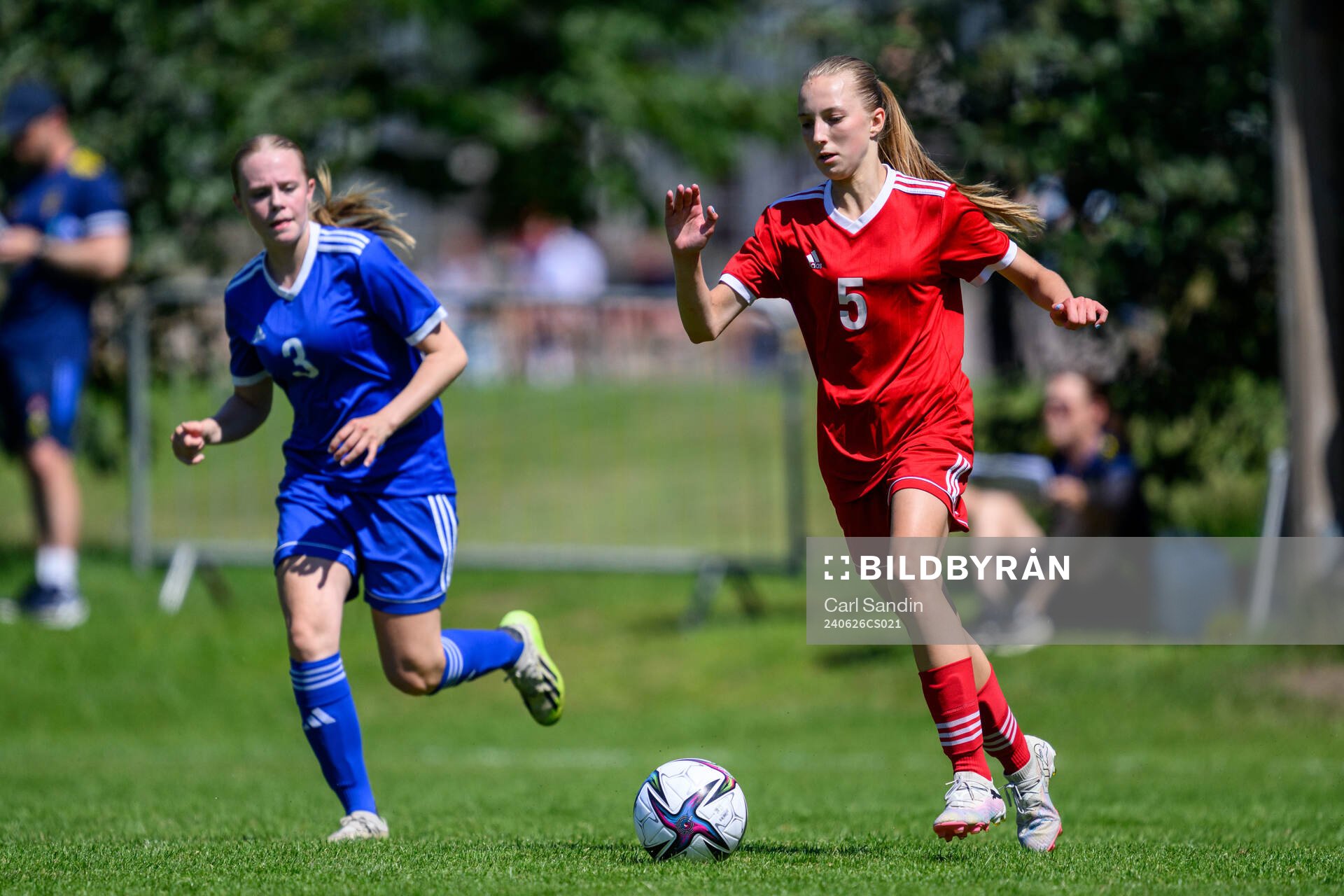 Teodora Djurdjevic, BK Häcken FF under en fotbollsmatch på SvFF:s riksläger för F15 den 26 juni 2023 i Halmstad. 