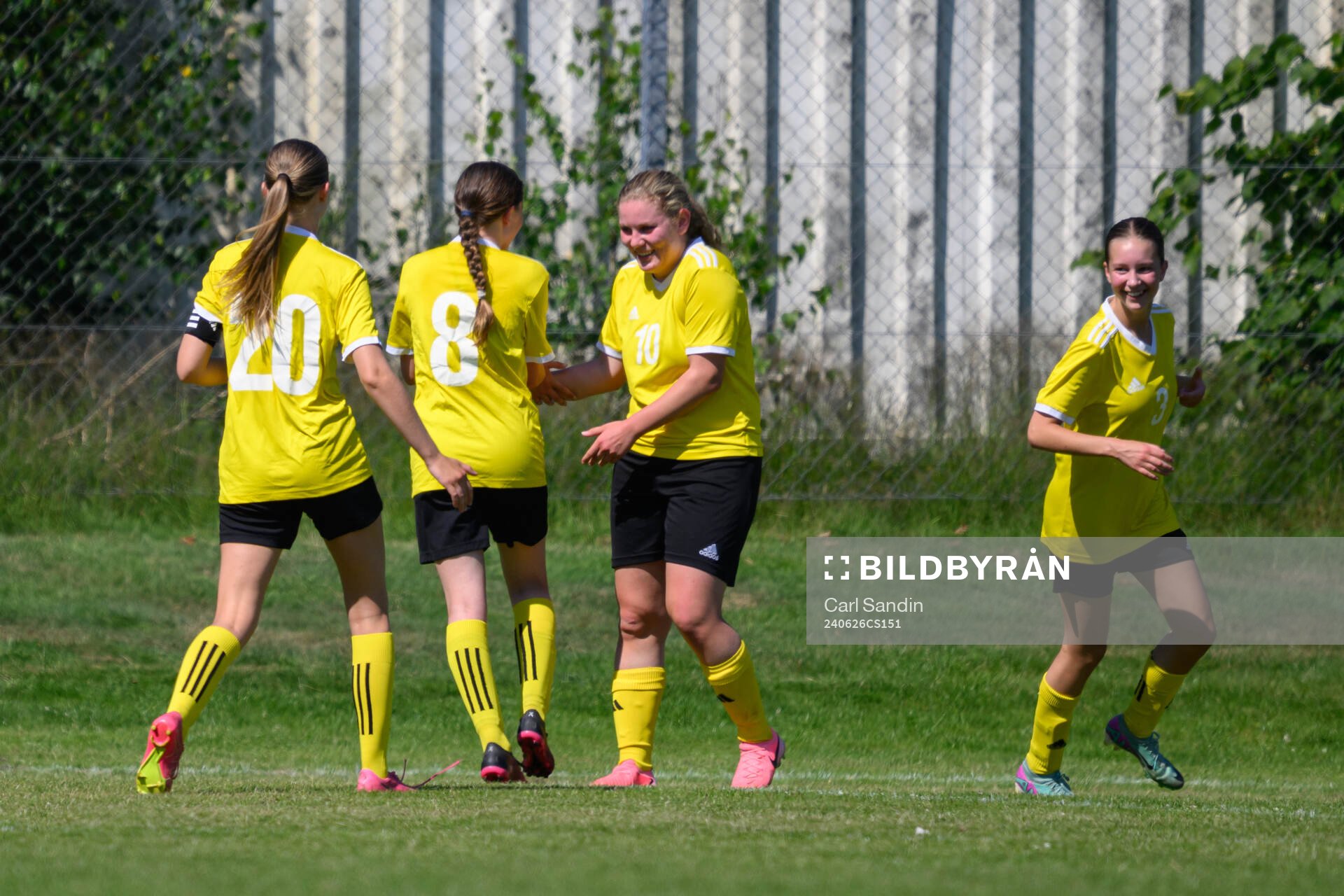 Laura Dag, Linköping FC jublar under en fotbollsmatch på SvFF:s riksläger för F15 den 26 juni 2023 i Halmstad. 