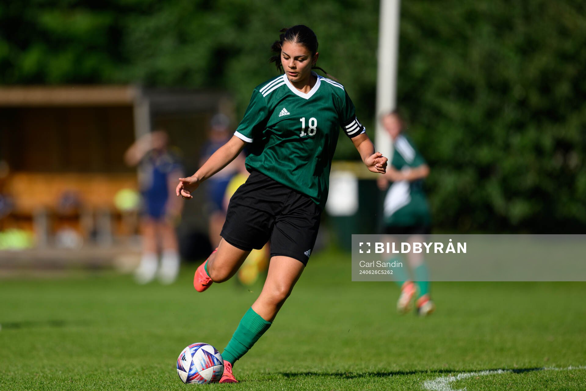 Lena Vieira, FC Rosengård under en fotbollsmatch på SvFF:s riksläger för F15 den 26 juni 2023 i Halmstad. 