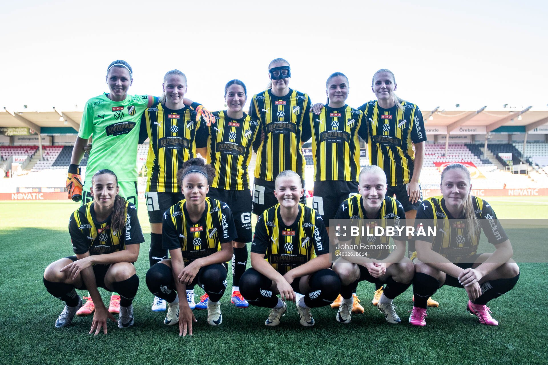 Häckens startelva inför fotbollsmatchen i Damallsvenskan mellan KIF Örebro och Häcken den 26 juni 2024 i Örebro. 