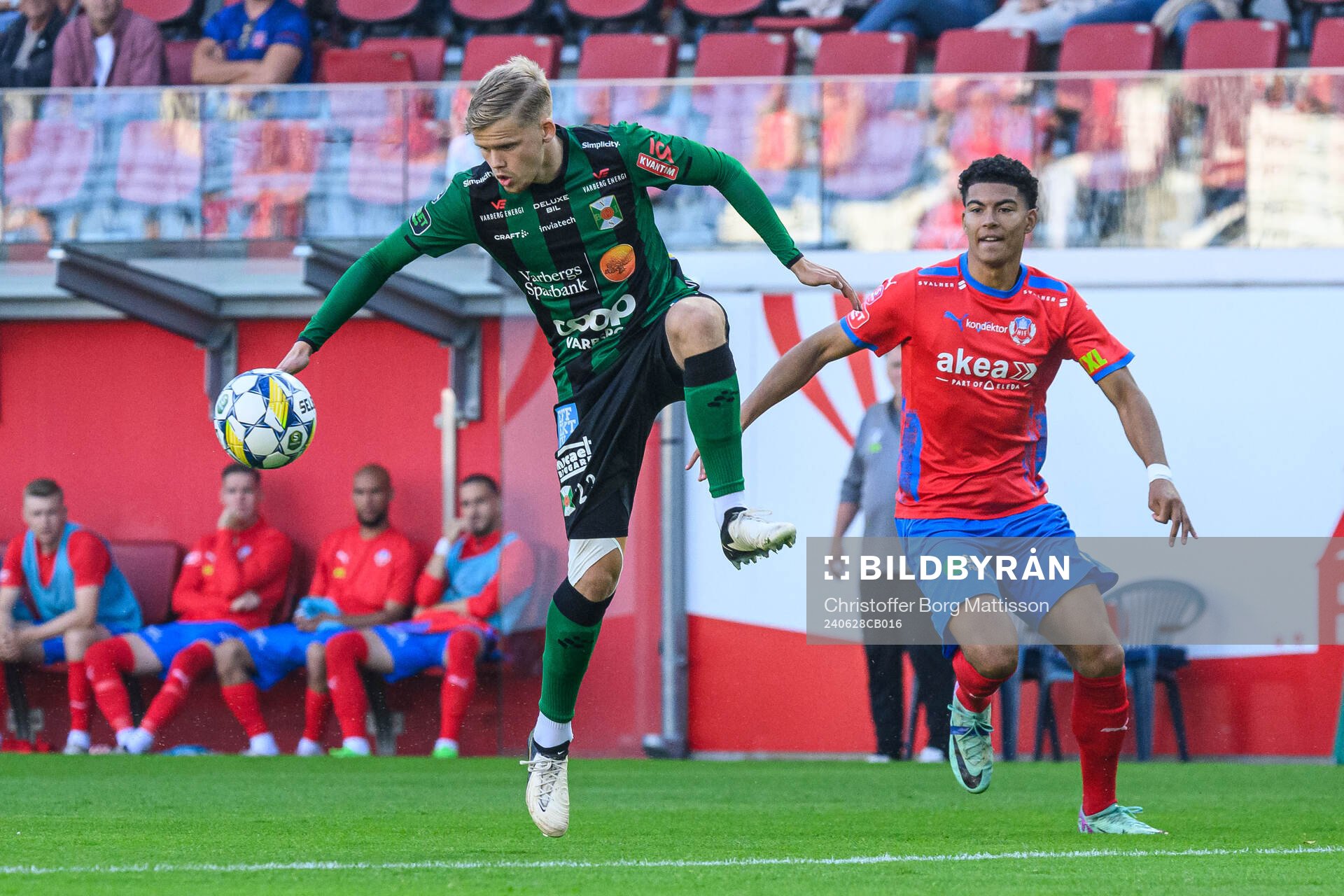 Varbergs Leo Frigell Jansson och Helsingborgs Milan Silva