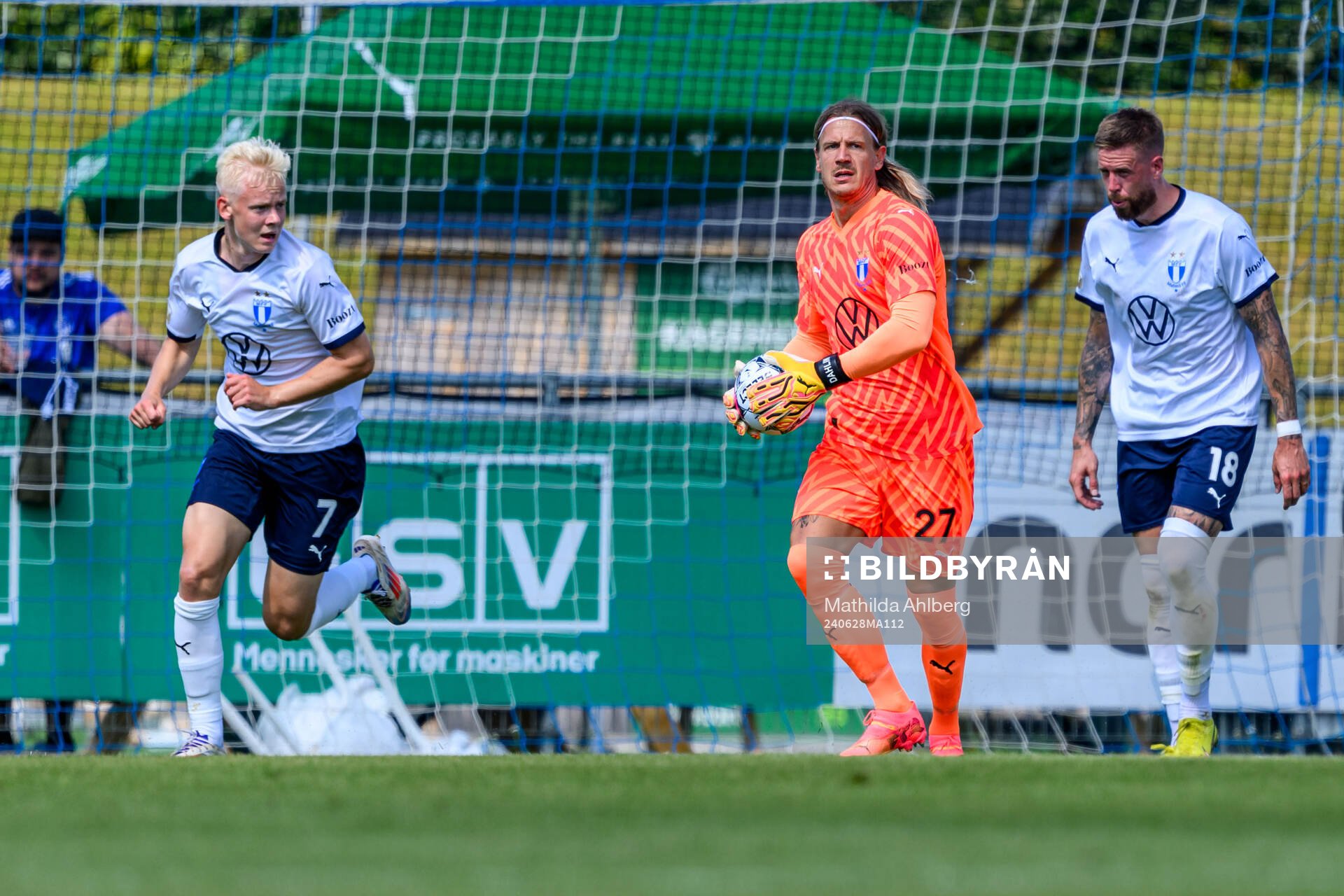 Malmö FFs Otto Rosengren, målvakt Johan Dahlin och Pontus