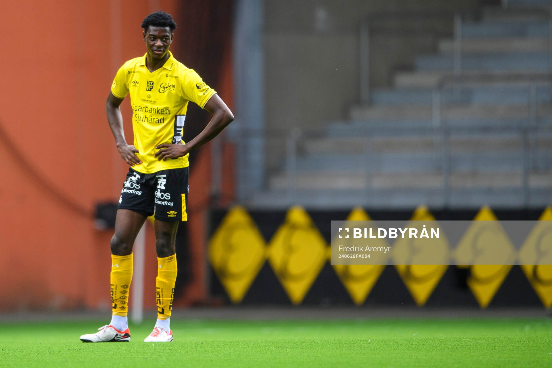 Elfsborgs Mohammed Rufai under träningsmatchen mellan Elfsborg och Fredrikstad den 29 juni 2024 i Borås. 