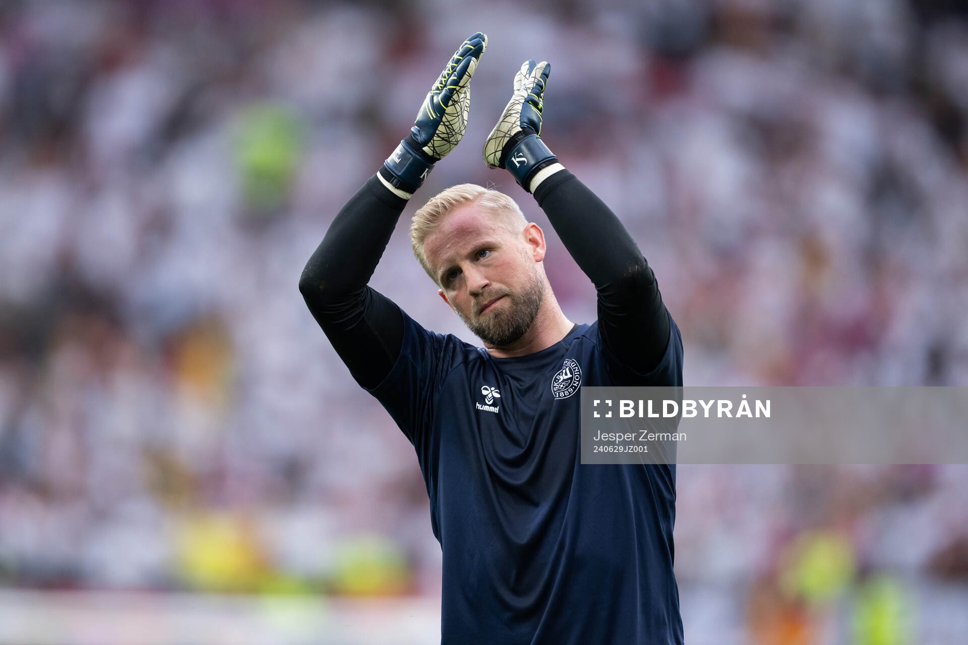 Goalkeeper Kasper Schmeichel of Denmark