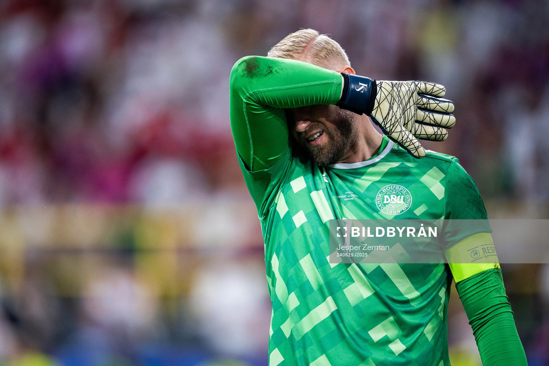 Goalkeeper Kasper Schmeichel of Denmark