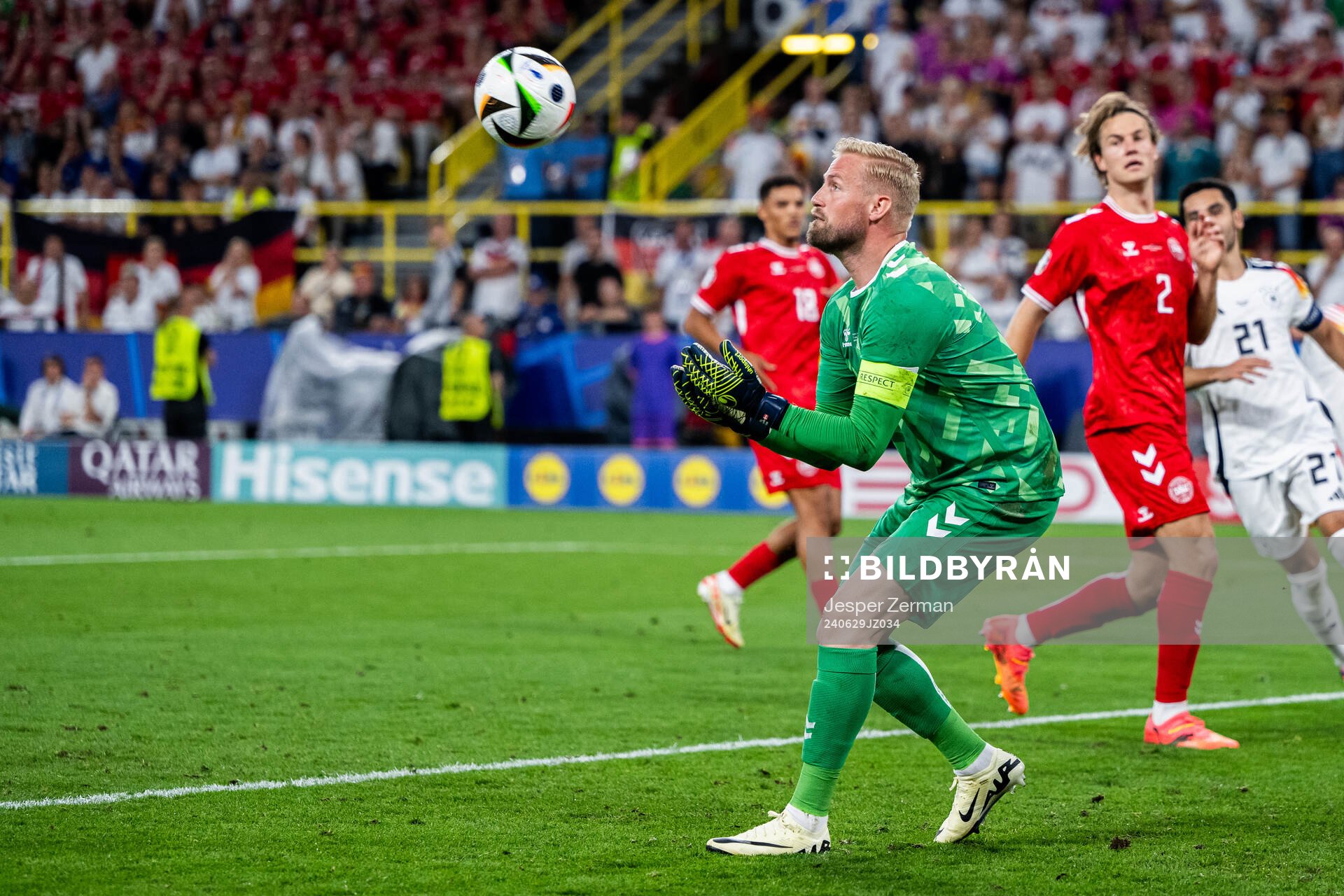 Goalkeeper Kasper Schmeichel of Denmark