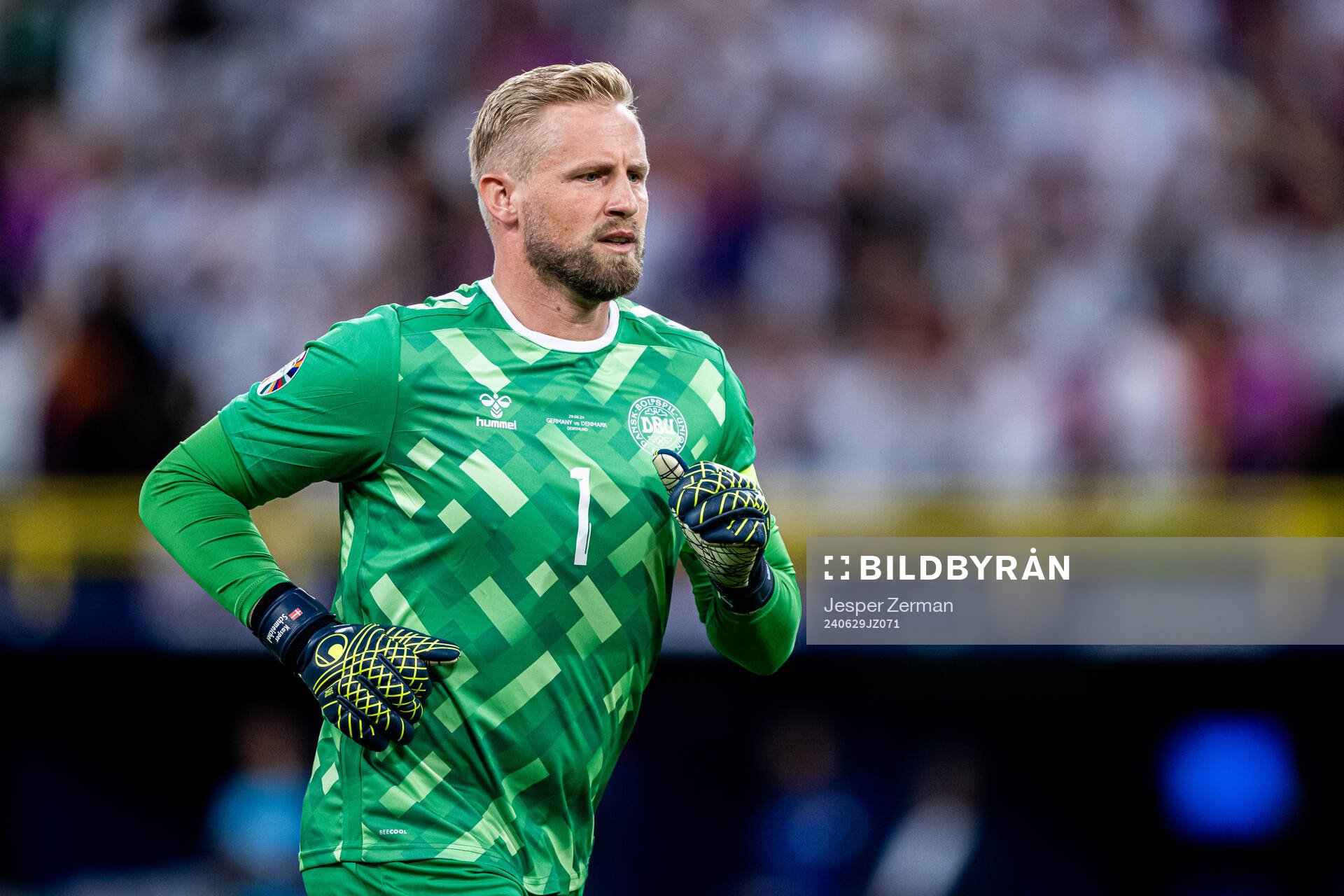 Goalkeeper Kasper Schmeichel of Denmark