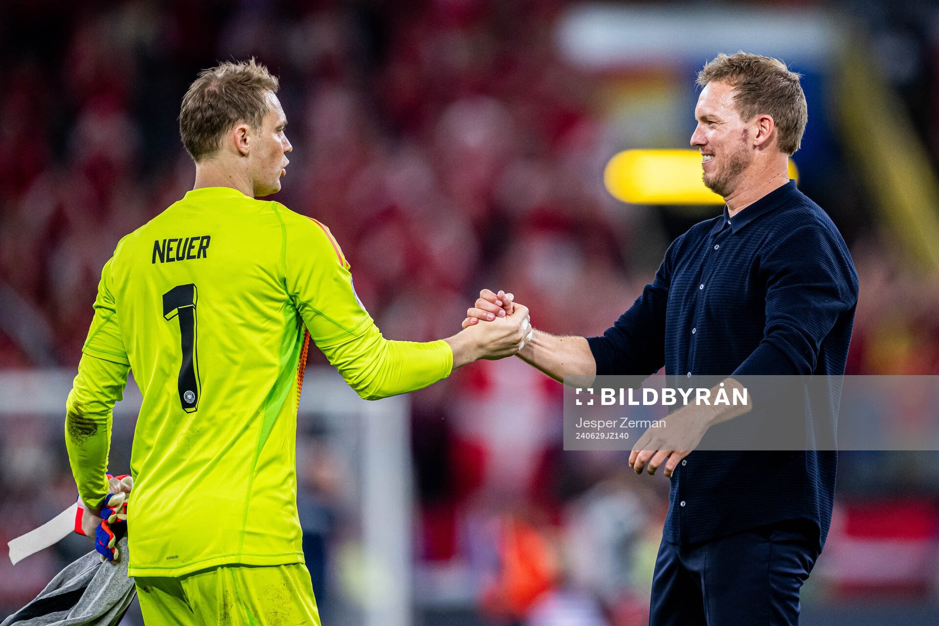 Goalkeeper Manuel Neuer and Head coach Julian Nagelsmann of