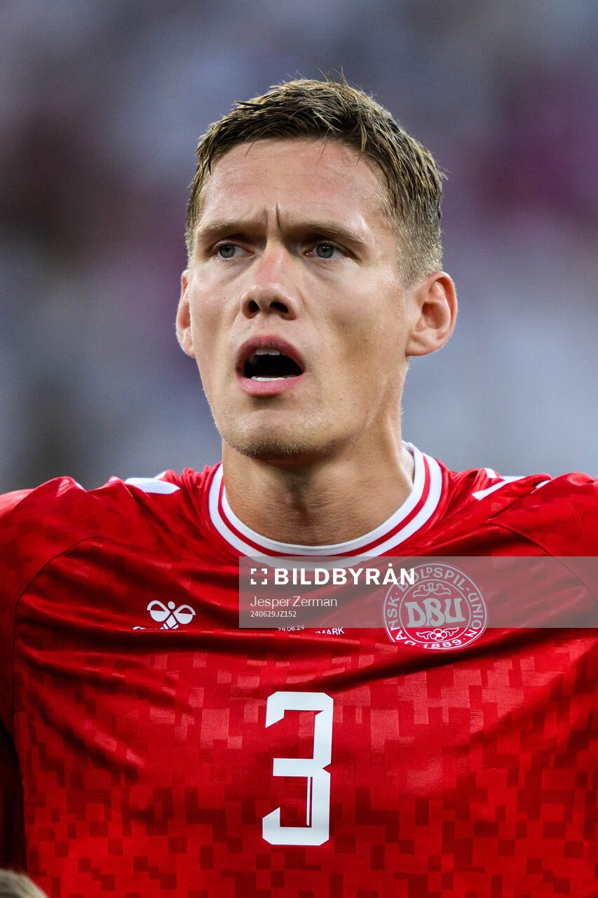 Jannik Vestergaard of Denmark ahead of the UEFA Euro 2024 Football Championship round of 16 match between Germany and Denmark on June 29, 2024 in Dortmund.