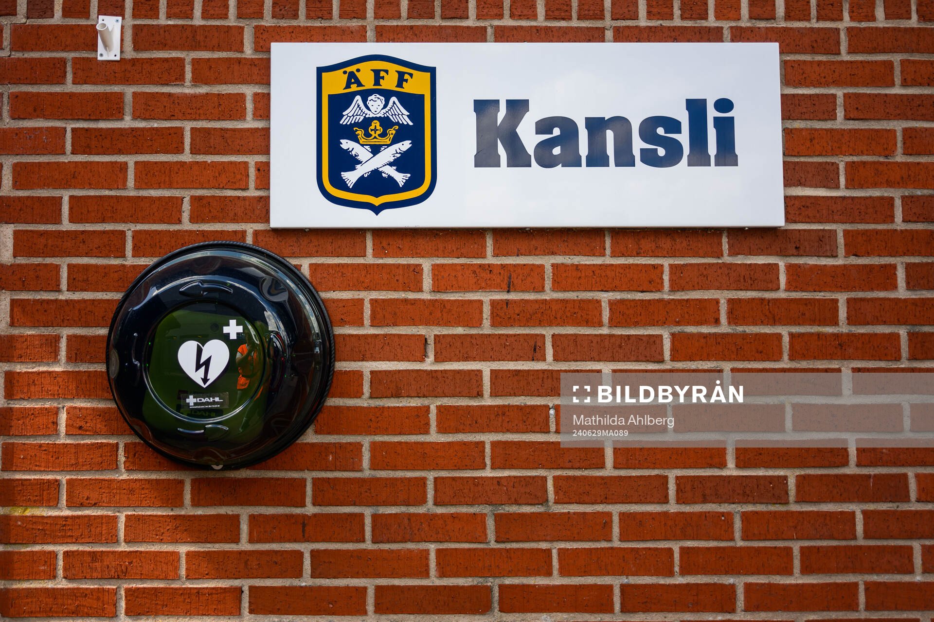 En hjärtstartare på Ängelholms kanslibyggnad