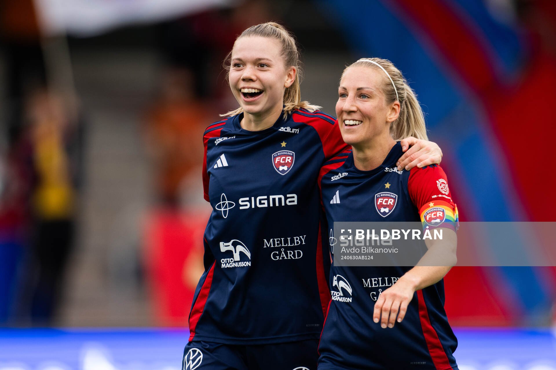 FC Rosengårds Mia Persson och Bea Sprung jublar