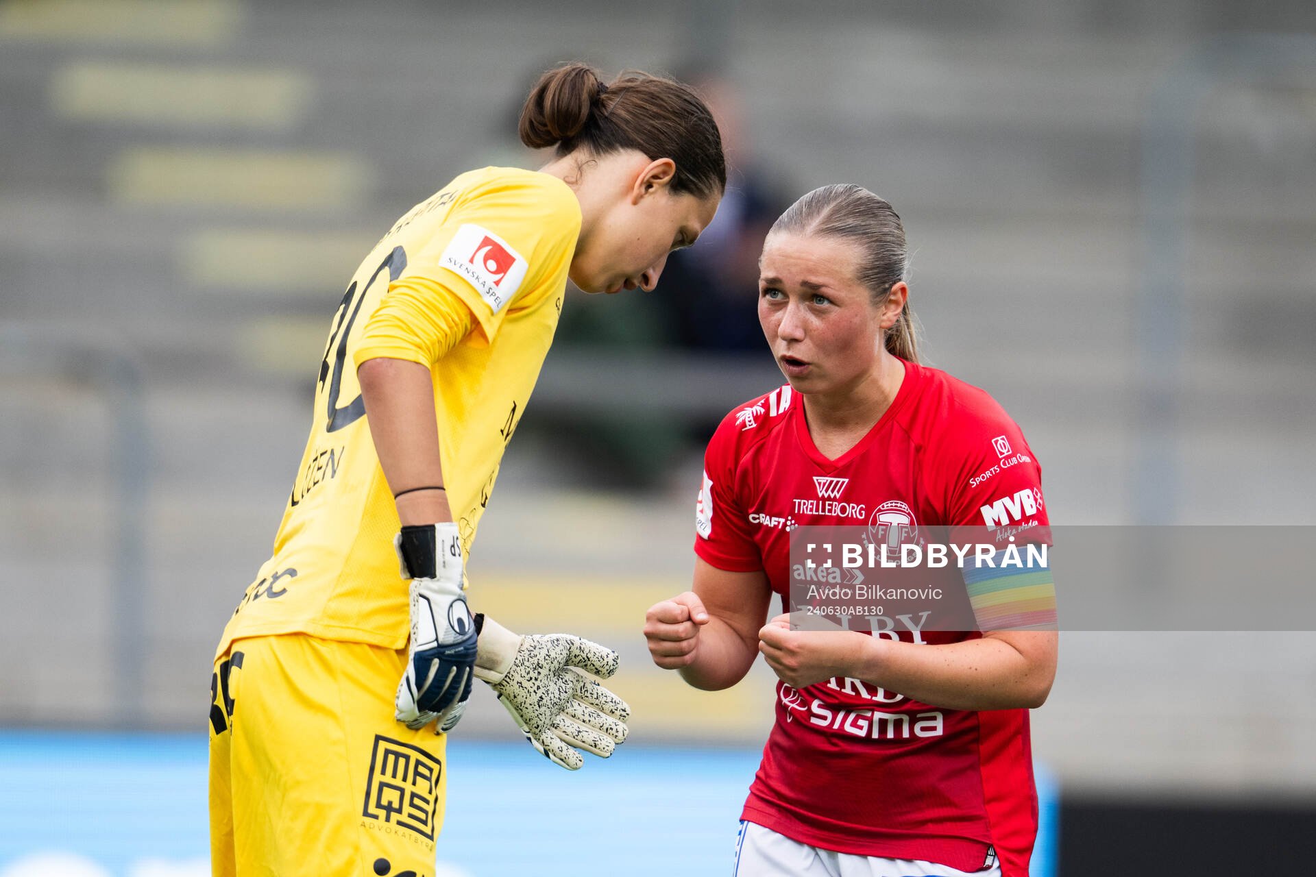 Trelleborgs Elina Lenir och målvakt Somea Polozen