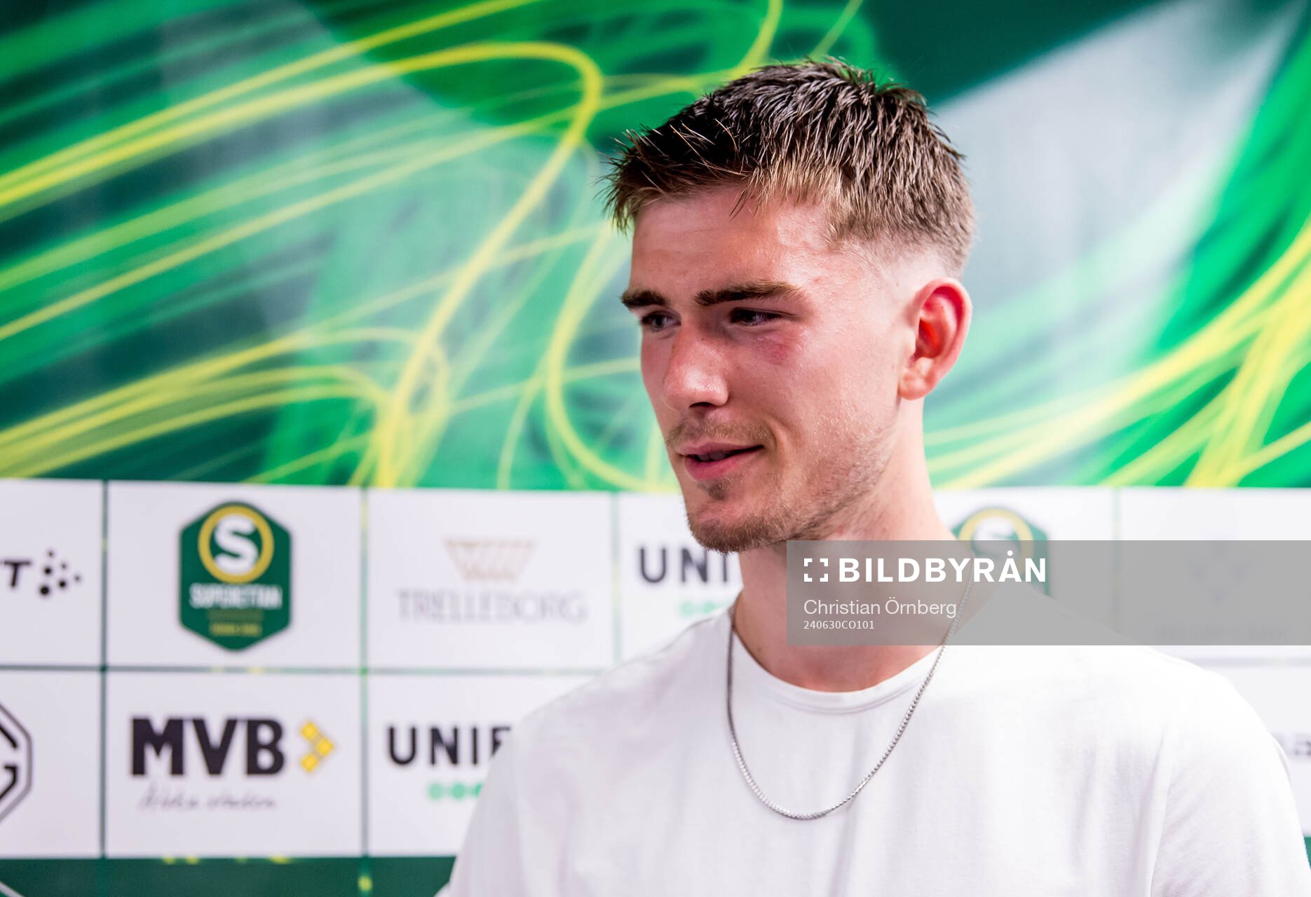 Trelleborgs Niko Söderström efter fotbollsmatchen i Superettan mellan Trelleborg och Öster den 30 juni 2024 i Trelleborg. 