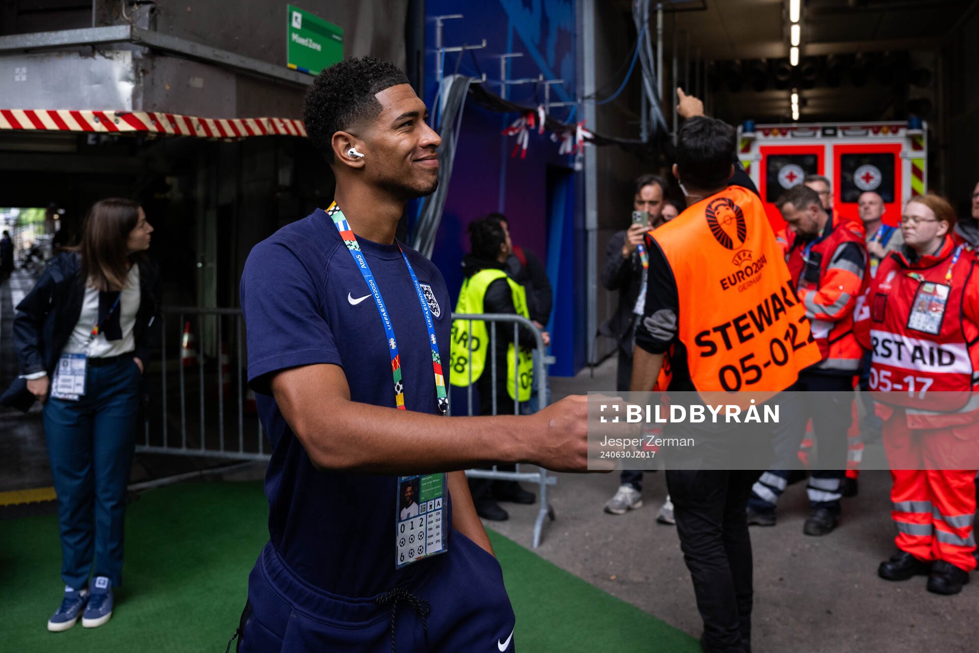 Jude Bellingham of England arrives