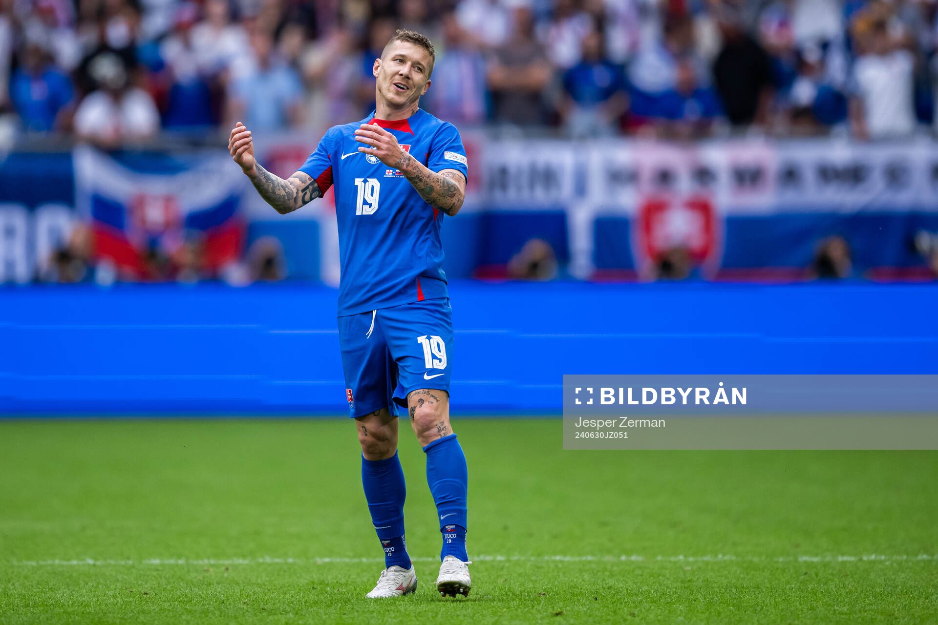 Juraj Kucka of Slovakia reacts