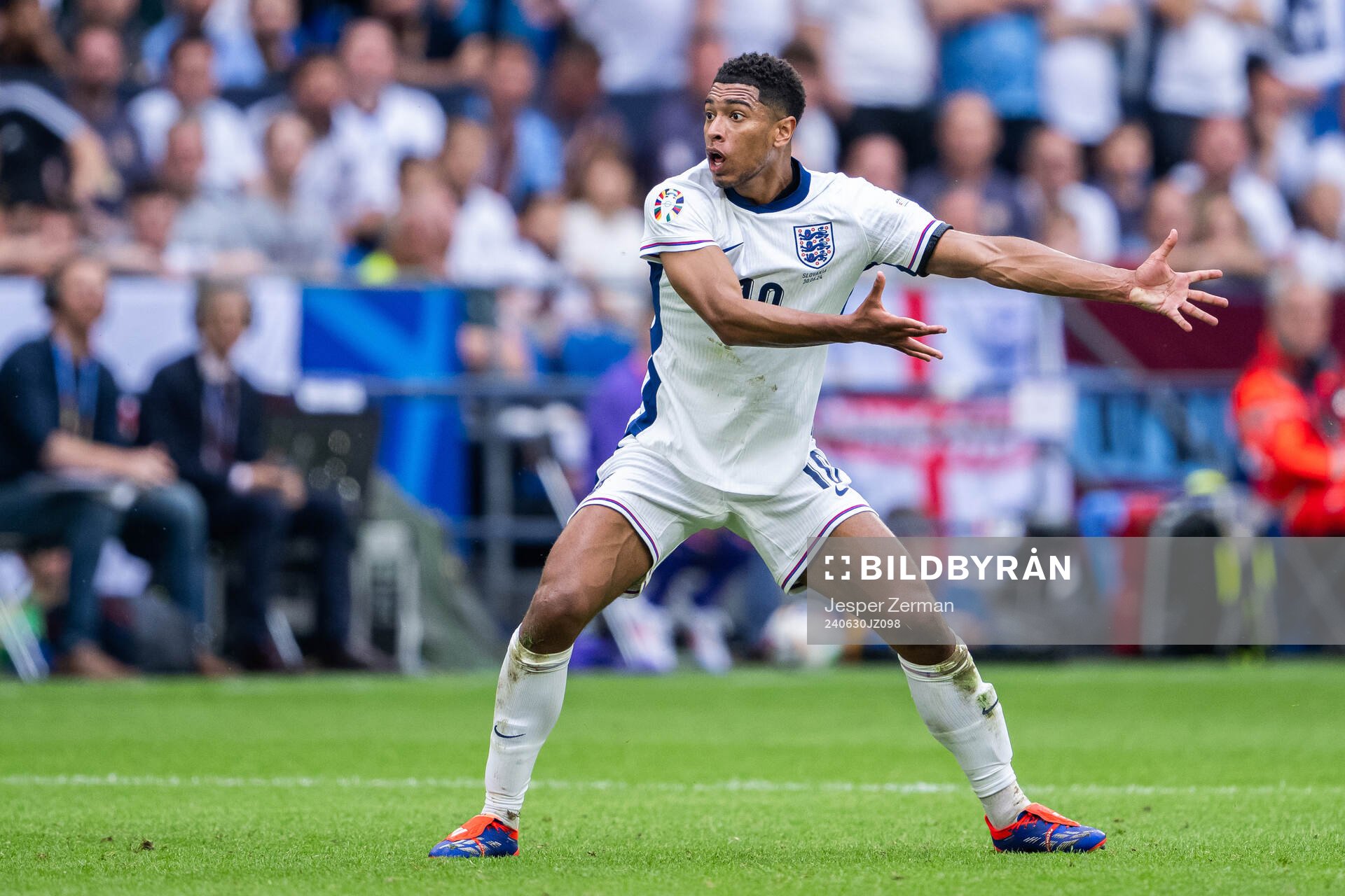 Jude Bellingham of England reacts