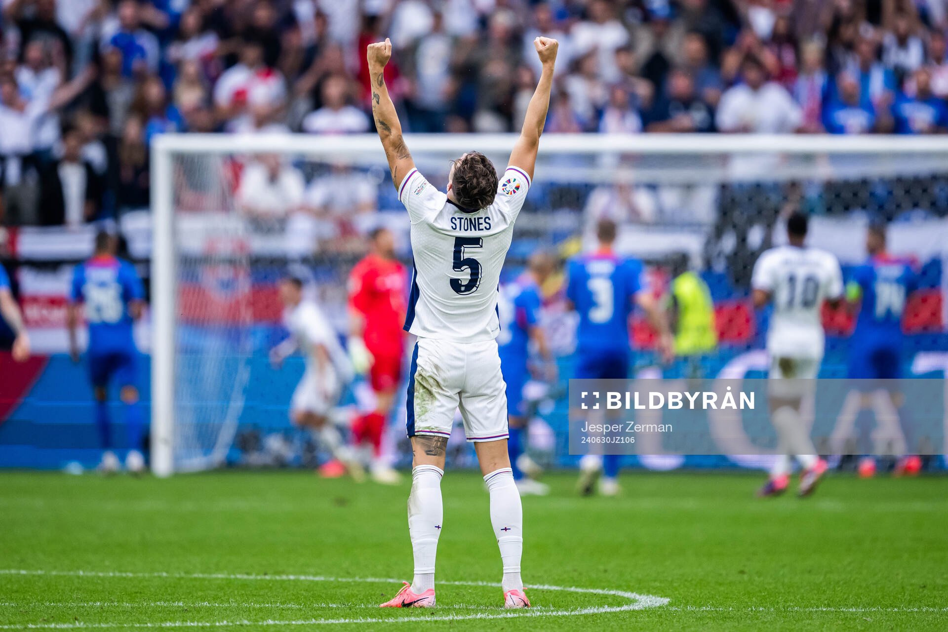 John Stones of England celebrates