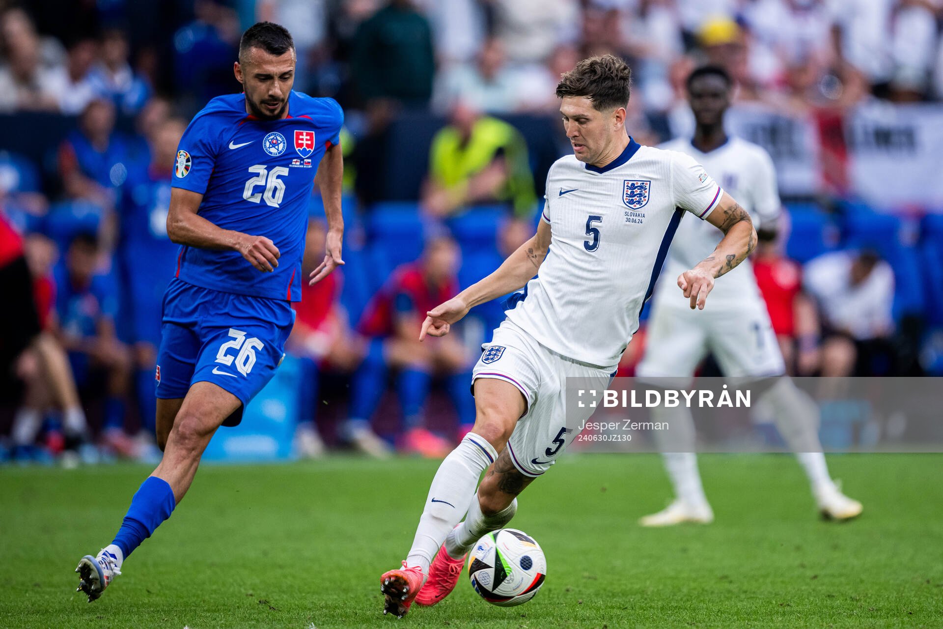 Ivan Schranz of Slovakia and John Stones of England