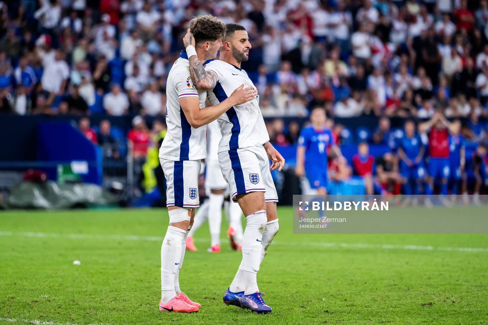 John Stones and Kyle Walker of England