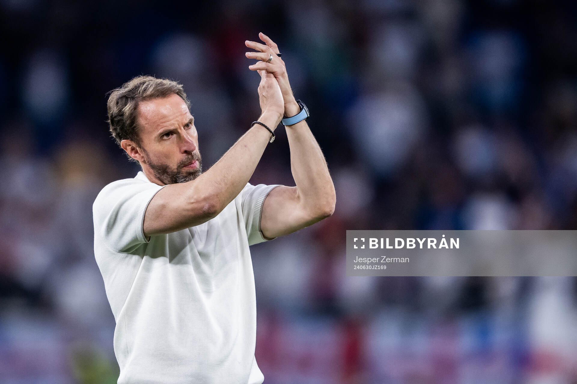 Head coach Gareth Southgate of England celebrates