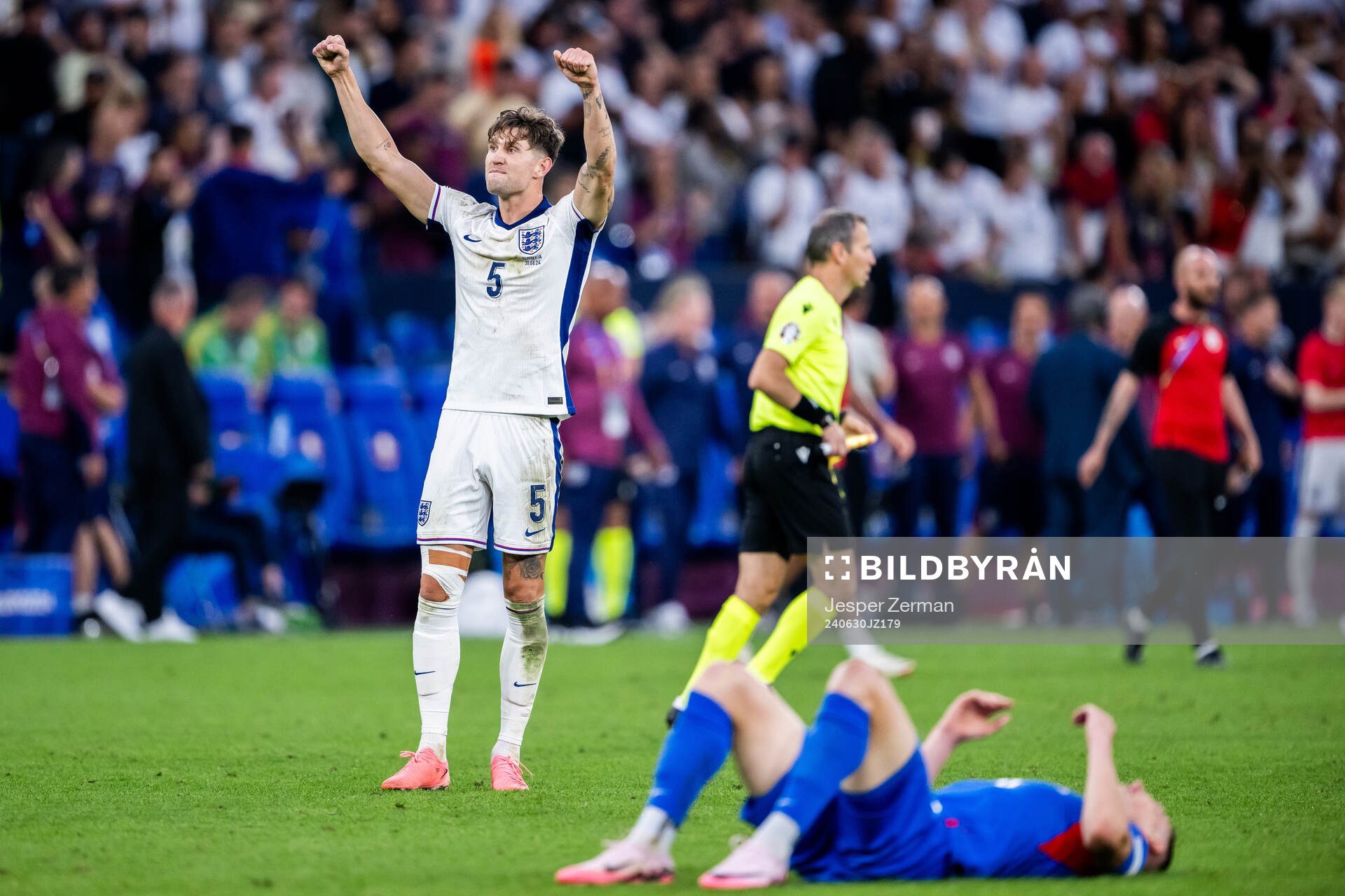 John Stones of England celebrates