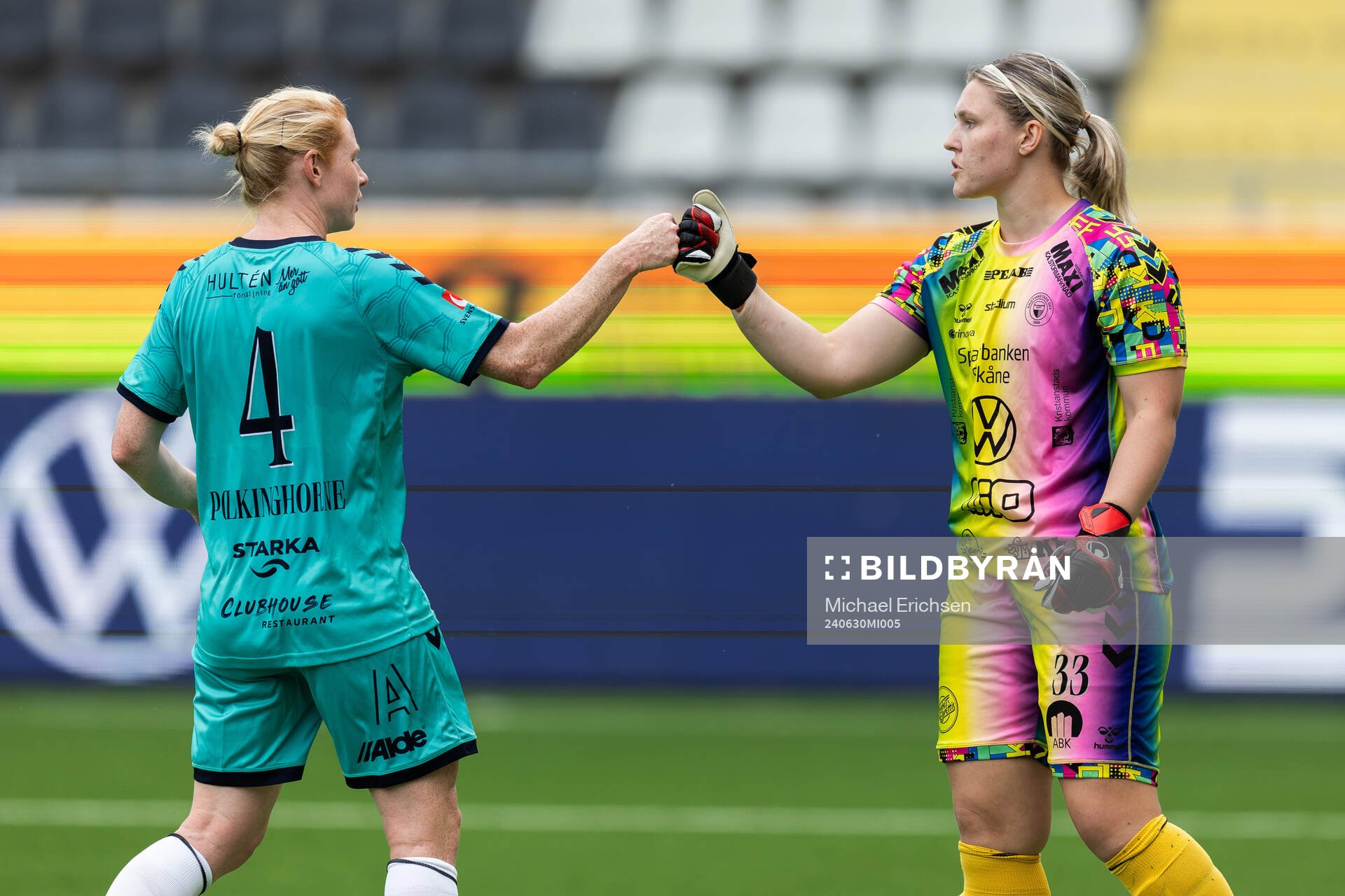 Kristianstads Clare Elizabeth Polkinghorne och målvakt Moa