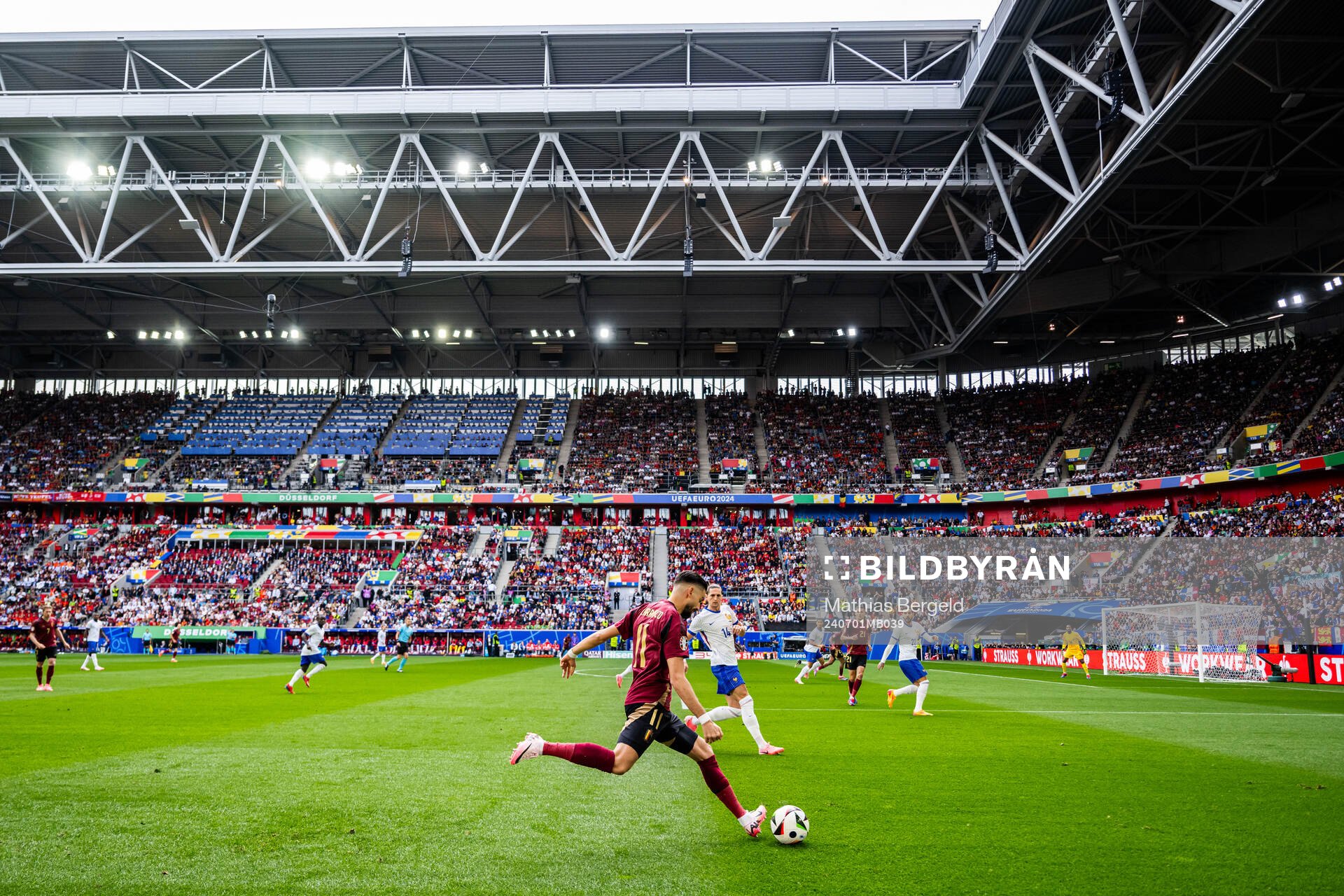 Yannick Carrasco of Belgium during the UEFA Euro 2024 Football Championship round of 16 match between France and Belgium on July 1, 2024 in Dusseldorf.