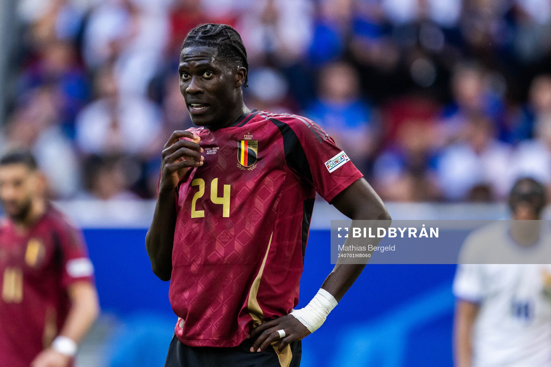 Amadou Onana of Belgium looks dejected