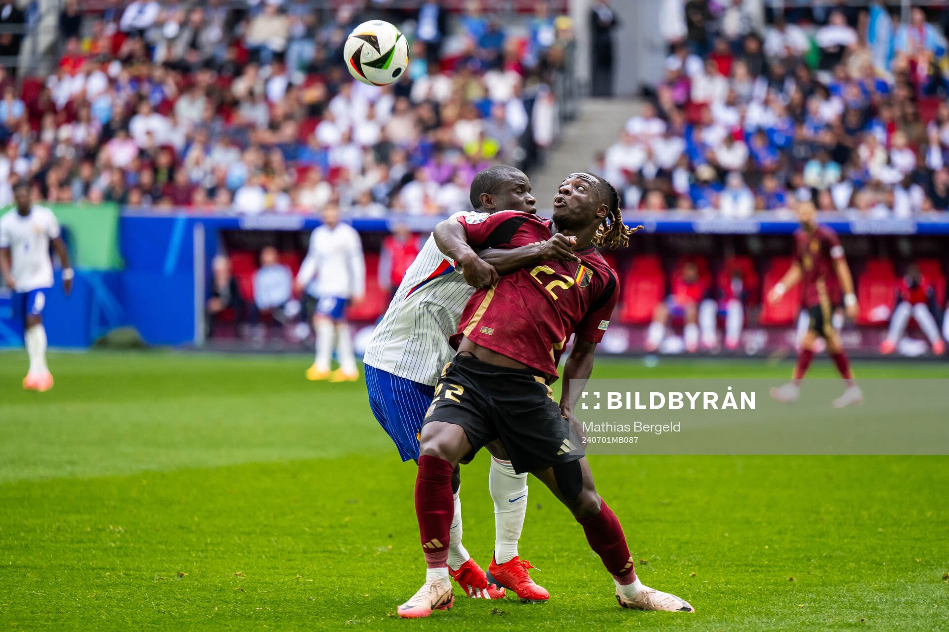 N'Golo Kanté of France and Jeremy Doku of Belgium