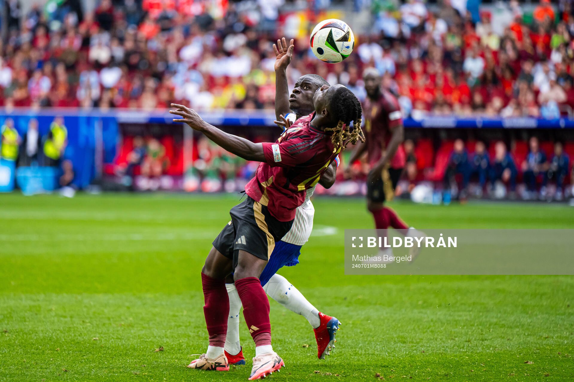 N'Golo Kanté of France and Jeremy Doku of Belgium