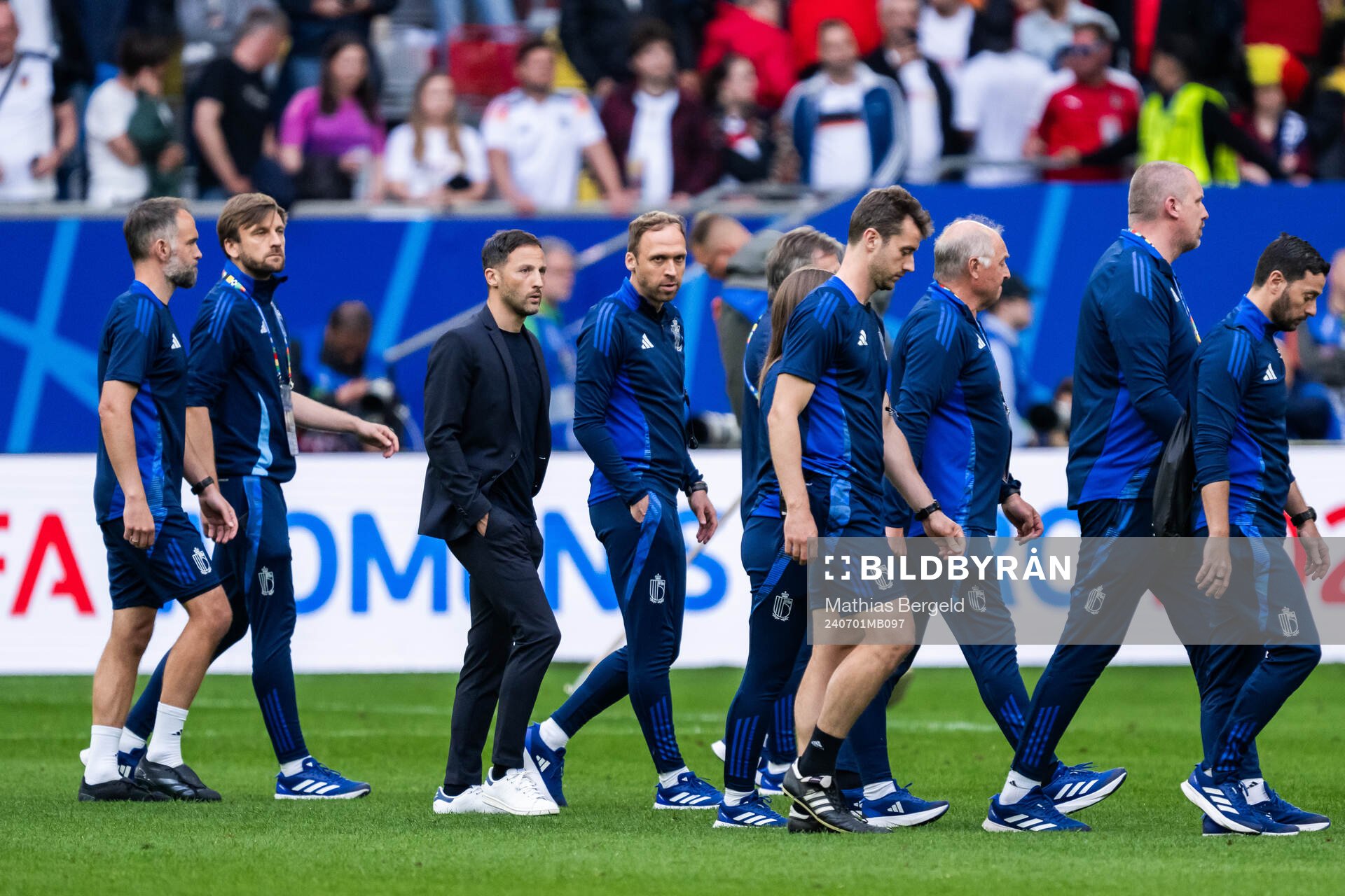 Head coach Domenico Tedesco of Belgium looks dejected
