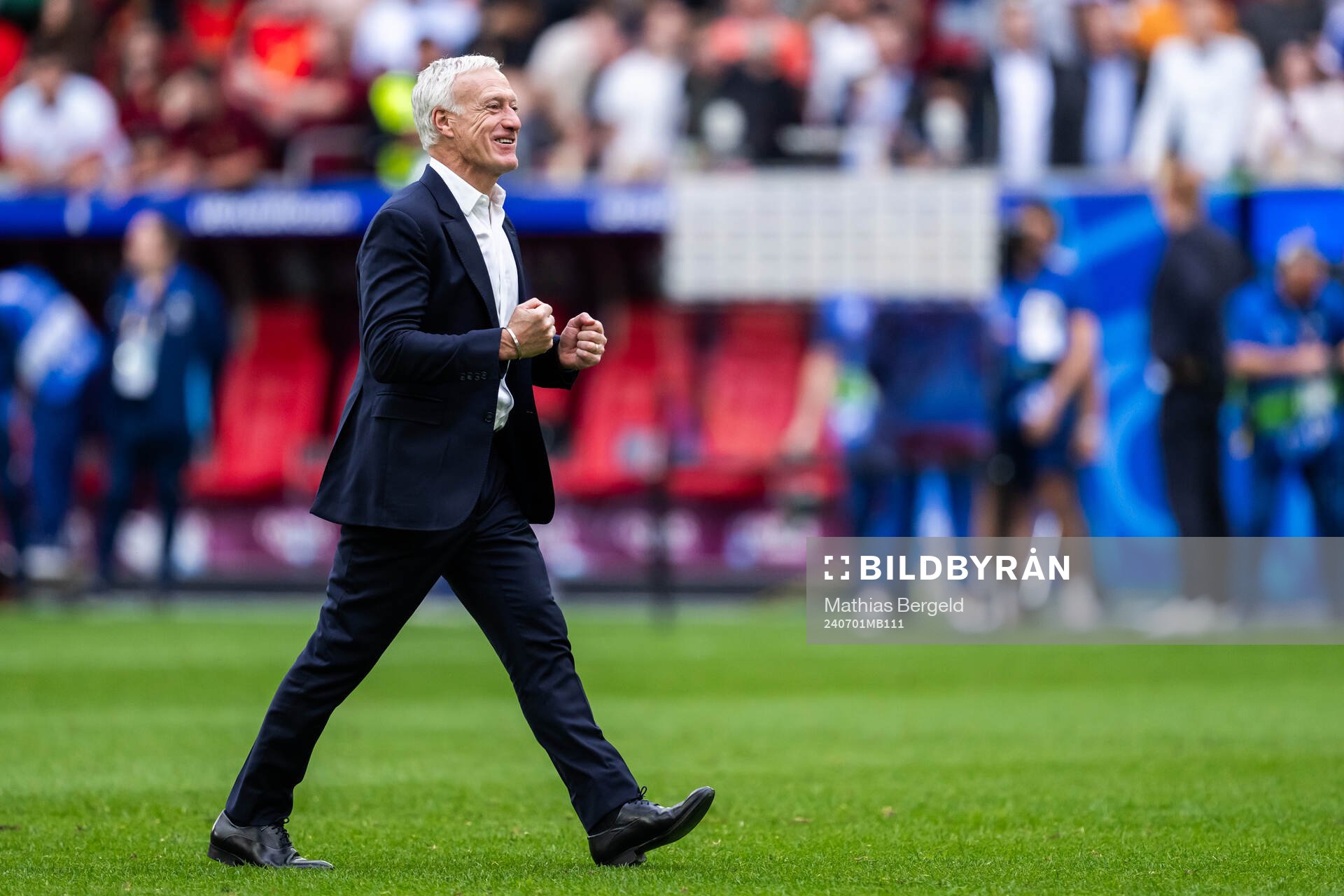Head coach Didier Deshamps of France celebrates