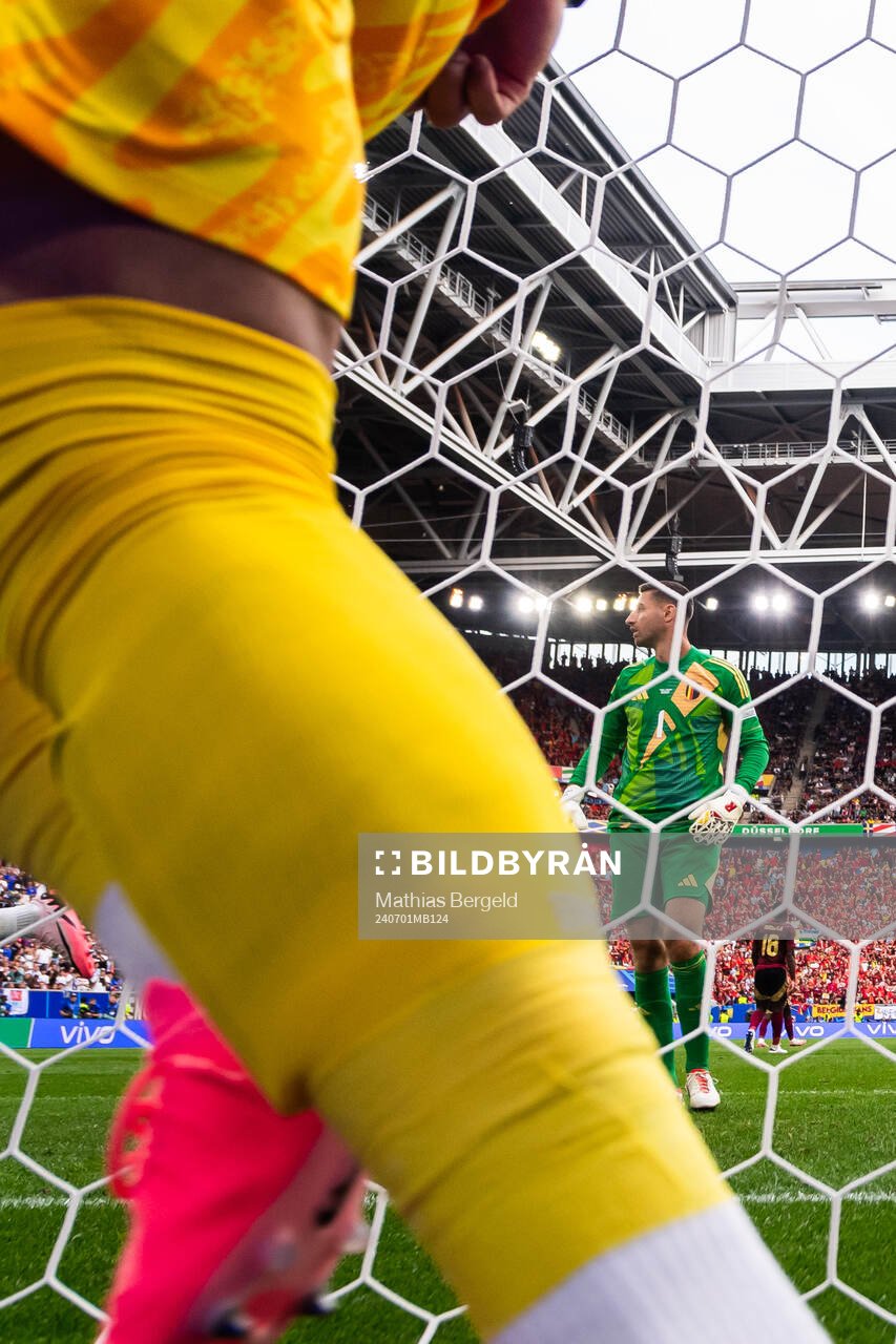 Goalkeeper Koen Casteels of Belgium looks dejected
